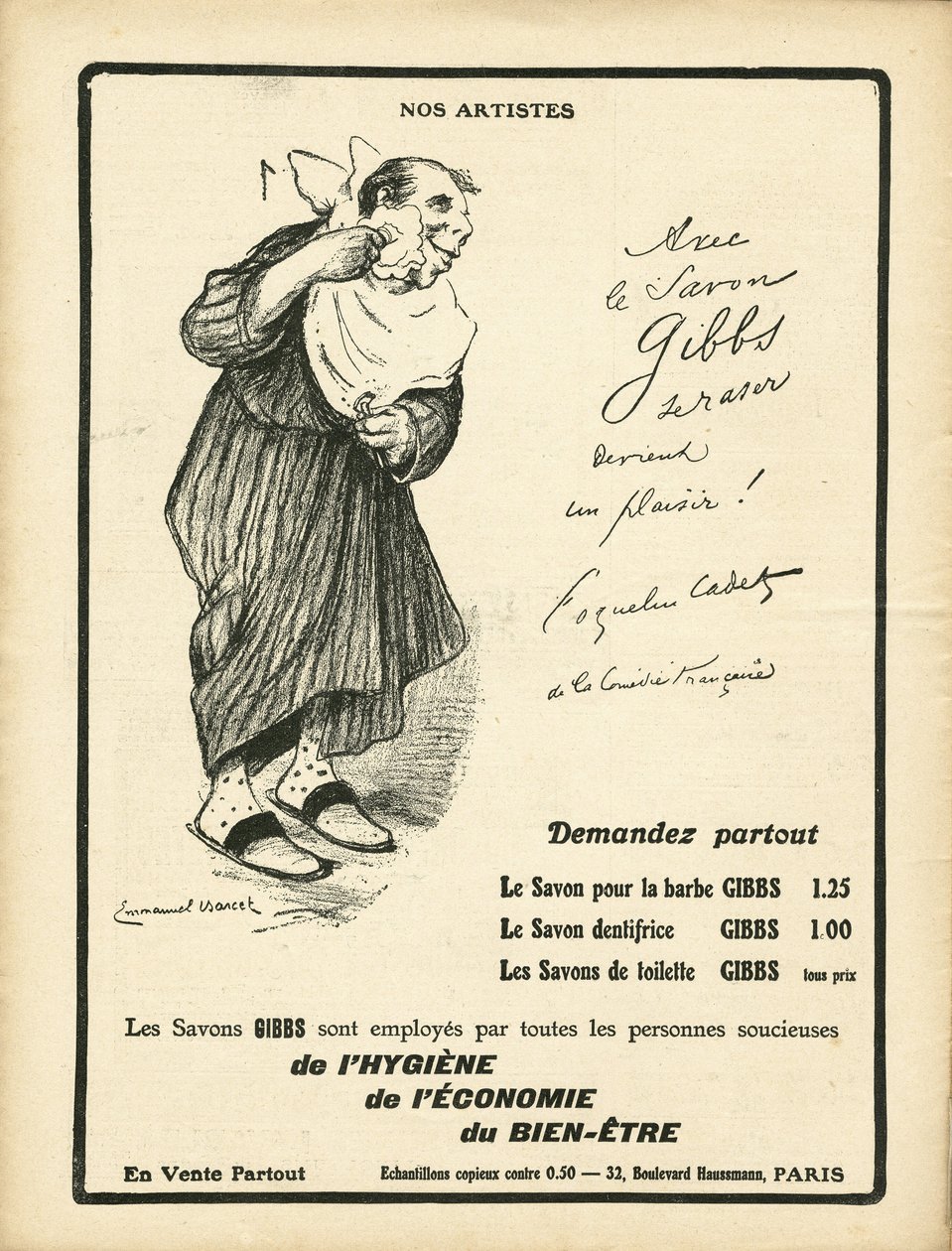 Illustration by Emmanuel Barcet in Le Rire, 23/01/09 - Our Artists - Reclamation Publicity, Hygiene - Poppy Cadet by Emmanuel Barcet