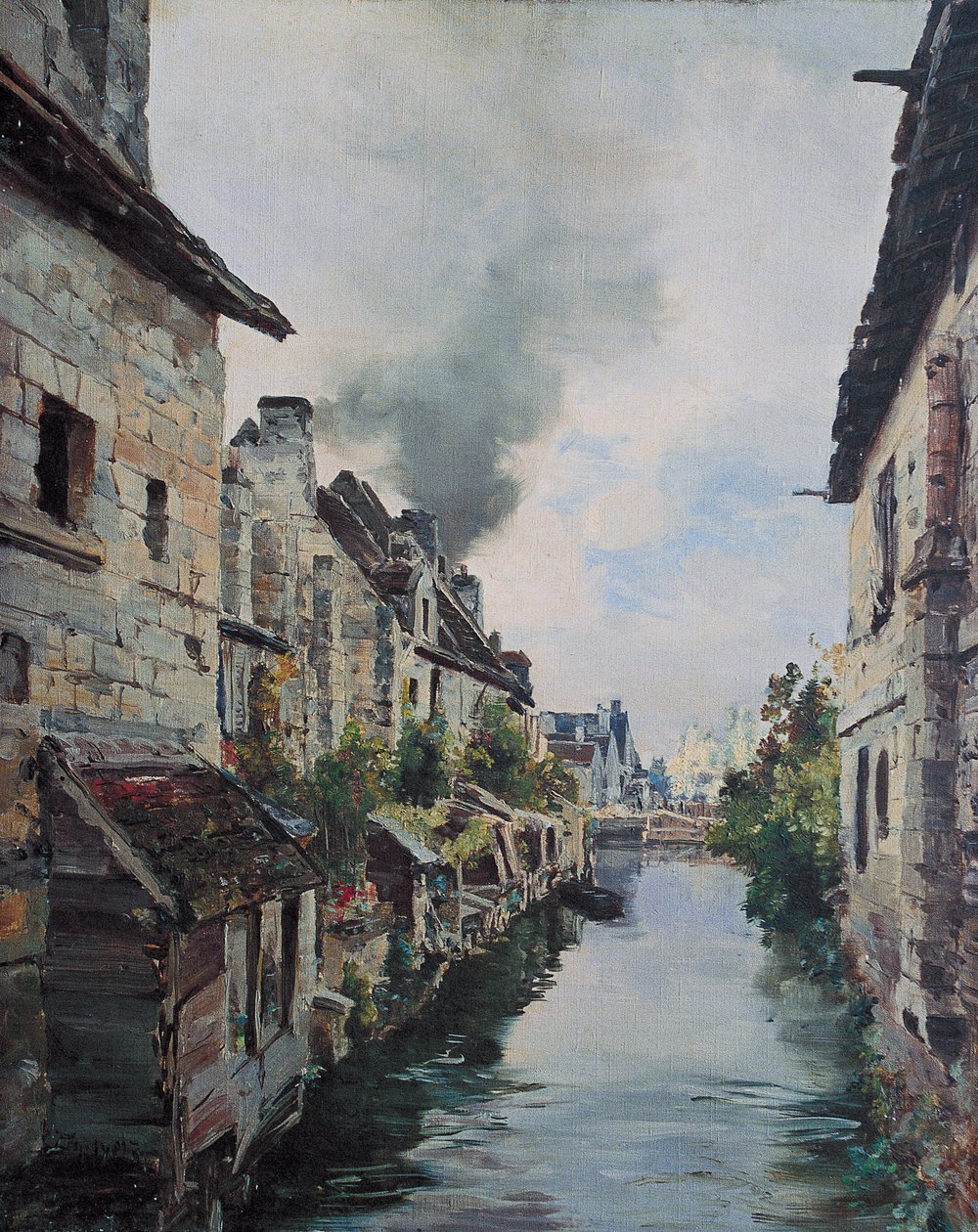 The Beaulieu Canal, view of the bridge on the road from Loches to Beaulieu, 1891 by Emmanuel Lansyer