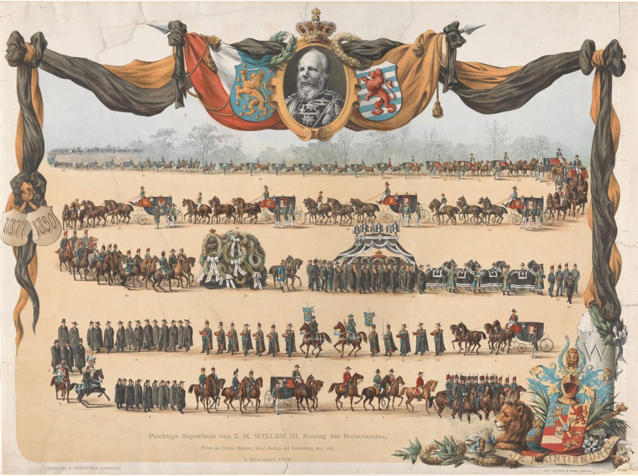 Solemn Funeral of H.M. William III, King of the Netherlands, December 4, 1890 by Emrik and Binger