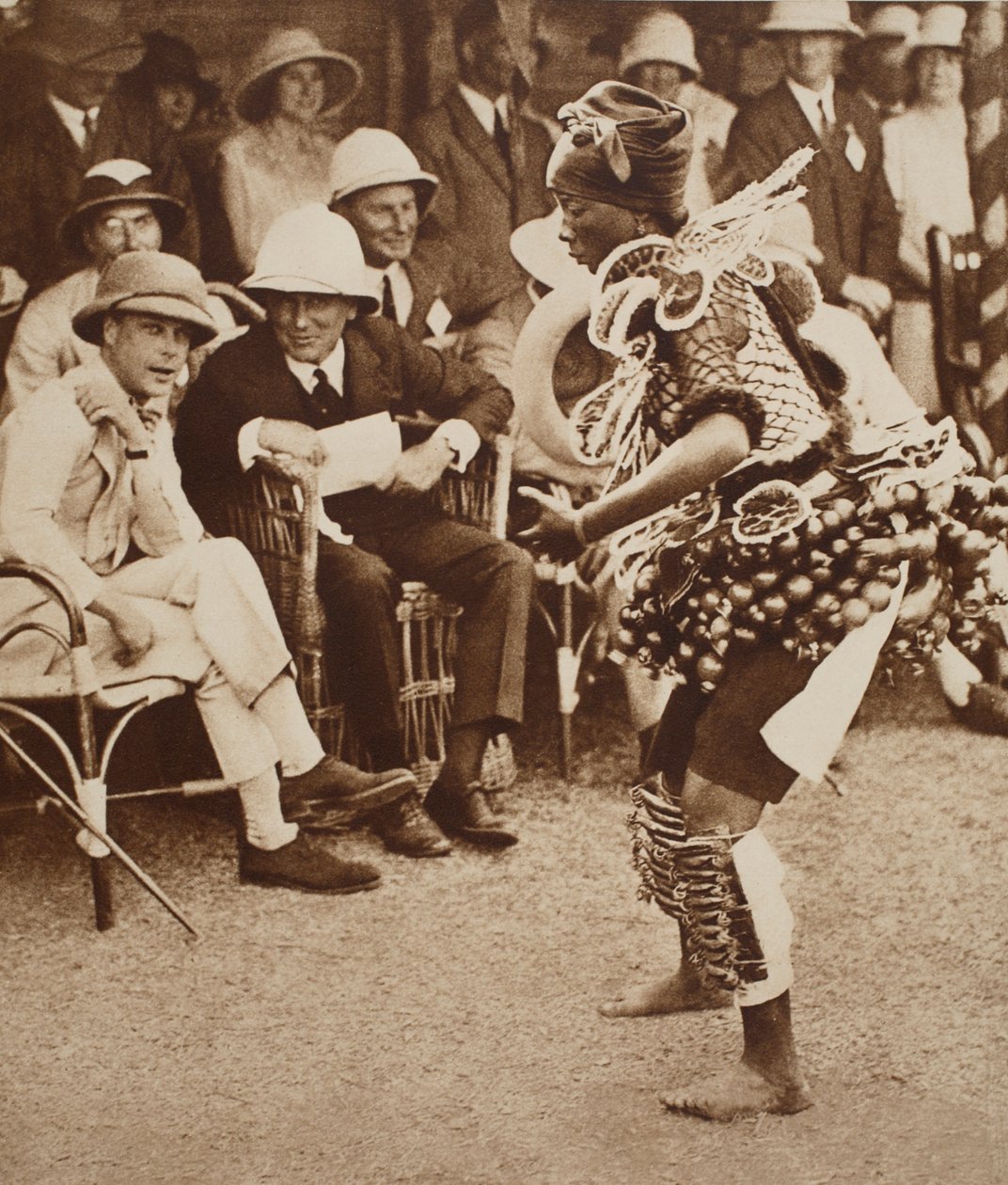 A Native Dancing for King Edward VIII on the Way to South Africa, Freetown, Sierra Leone by English Photographer