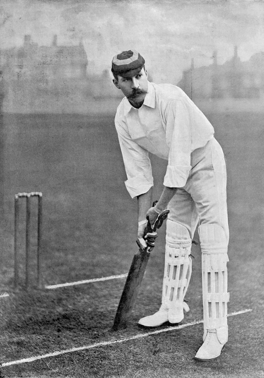 A.E. Stoddart, from Famous Cricketers and Cricket Grounds, Published by Hudson and Kearns, 1895 by English Photographer