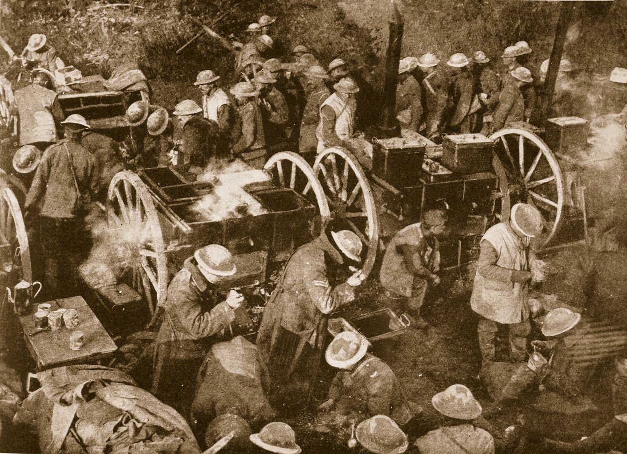 Busy hour at the portable field-kitchens on the Ancre by English Photographer