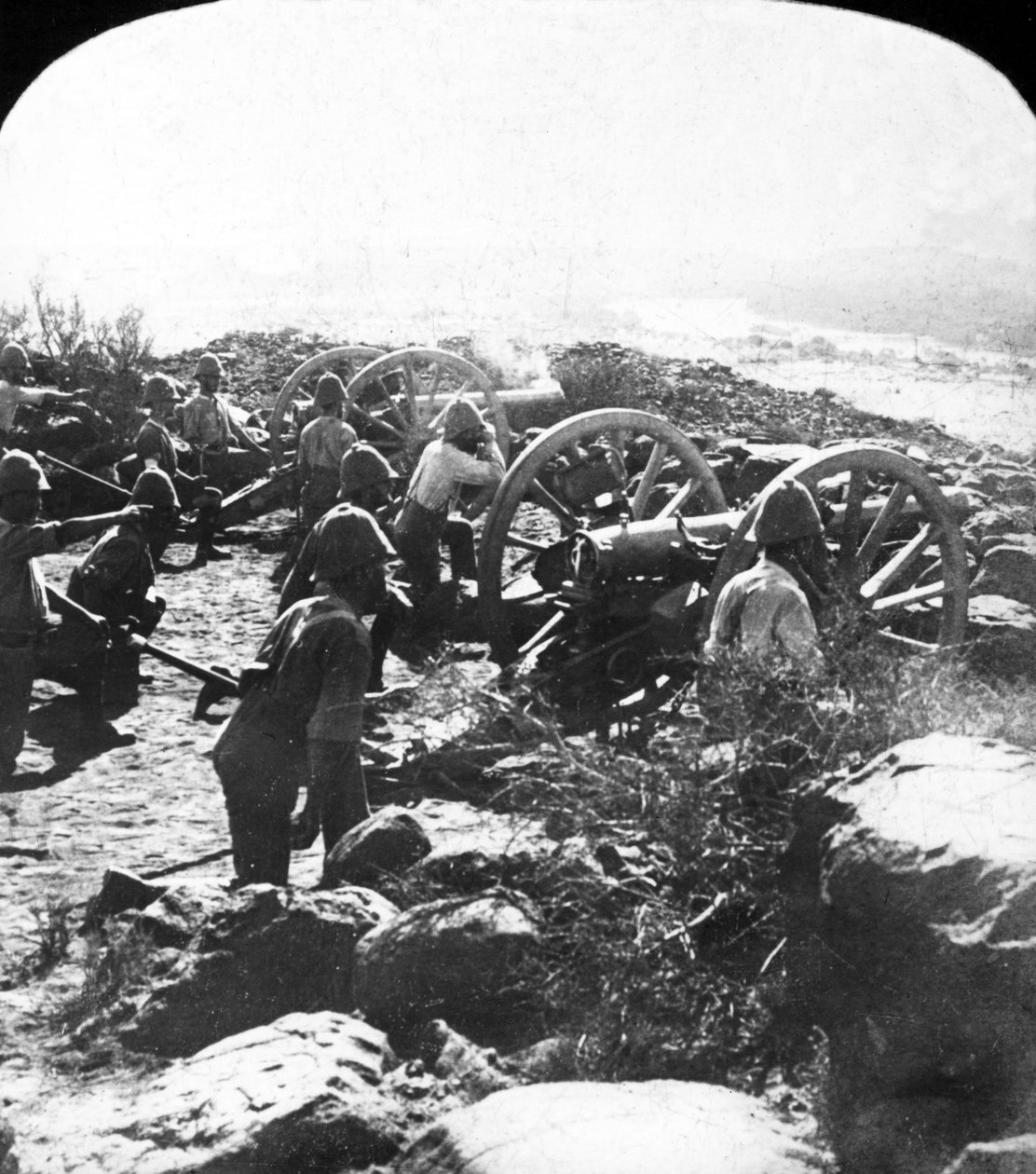 Cape Garrison Artillery Making It Hot for the Boers Across Modder River, South Africa by English Photographer
