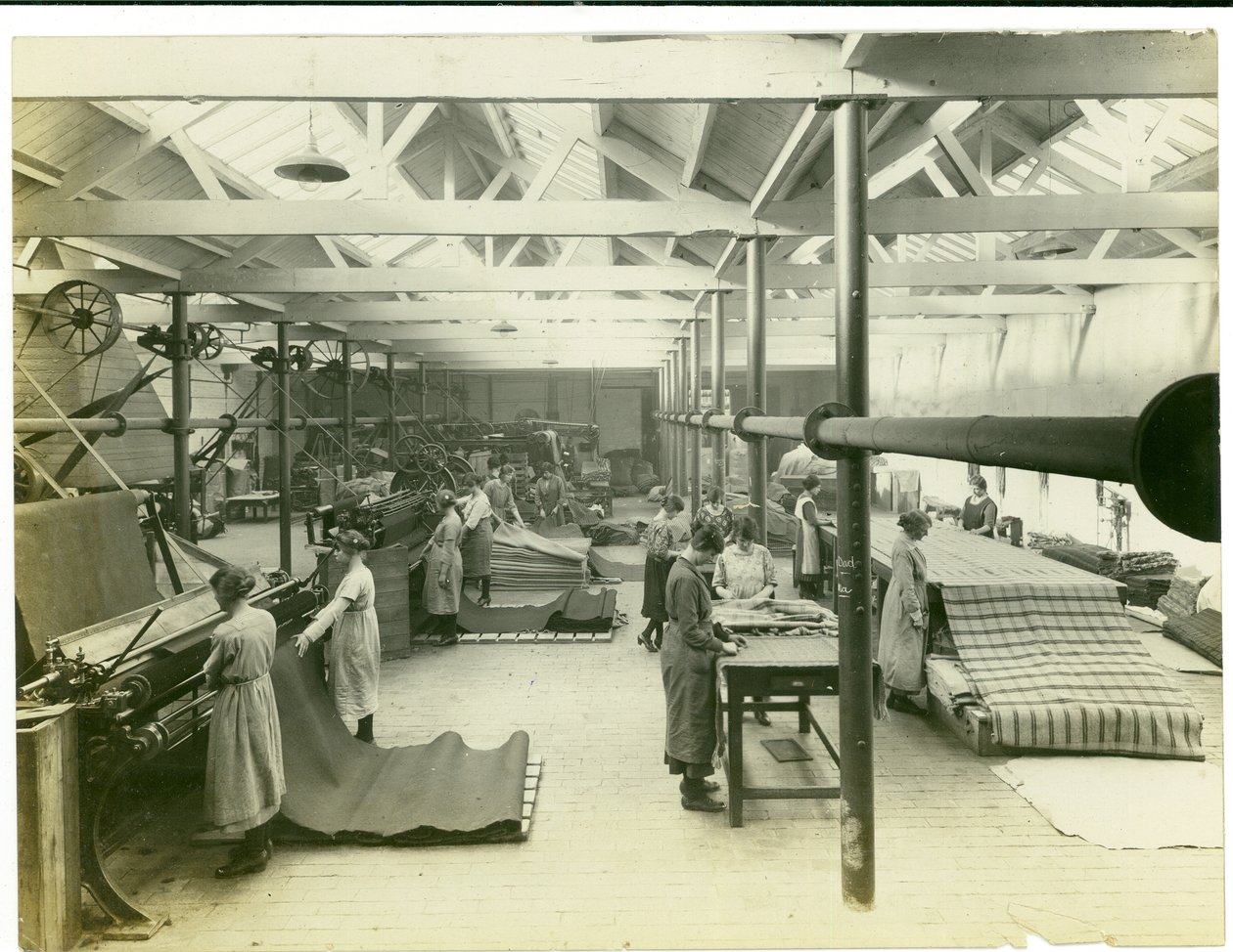 Cloth Finishing Room, Long Meadow Mill, 1923 by English Photographer