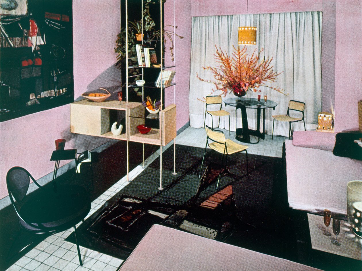 Example of a living-dining room, 1950s by English Photographer