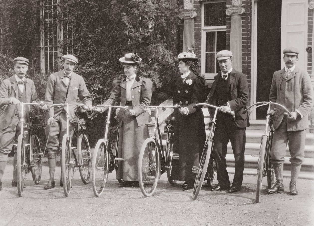 Group of Edwardian bicyclists, early 1900s by English Photographer