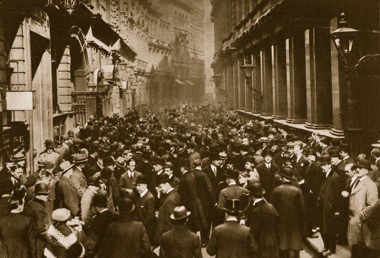 In Throgmorton Street beside the North wall of the London Stock Exchange by English Photographer