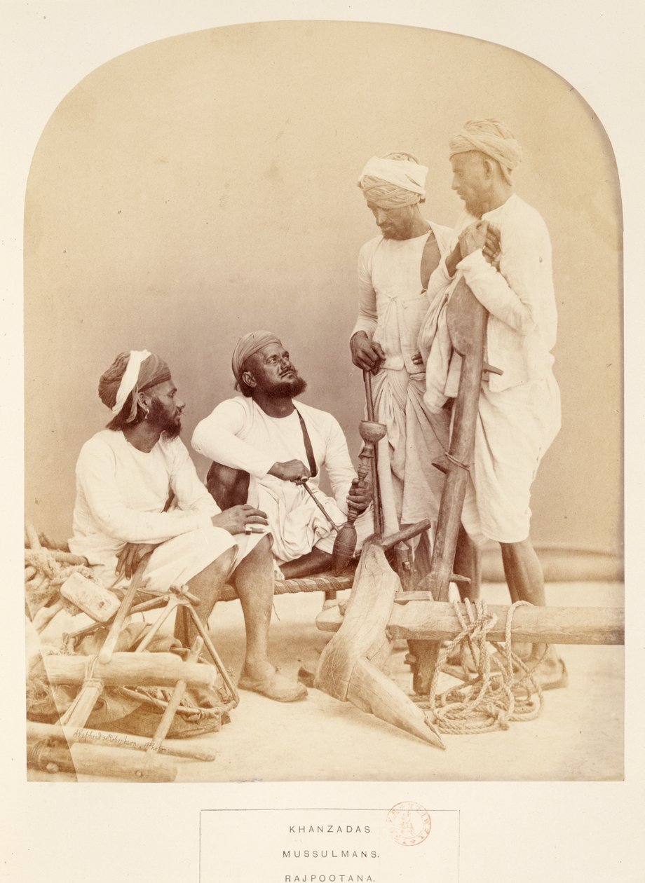 Khanzadas, Mussulmans, Rajpootana, from The People of India, by J. Forbes Watson, published 1868 by English Photographer