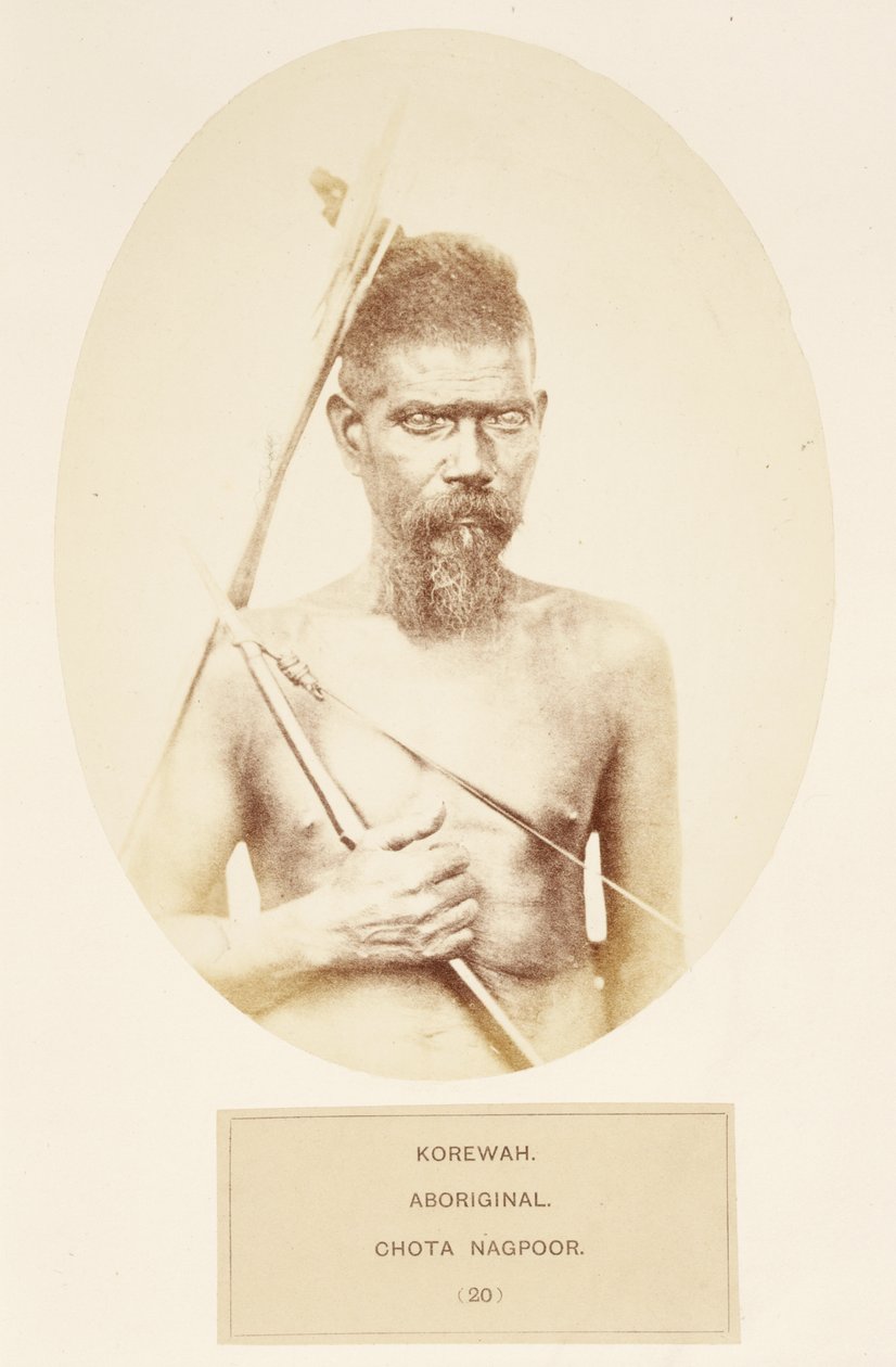 Korewah, Aboriginal, Chota Nagpoor, from The People of India, by J. Forbes Watson, published 1868 by English Photographer