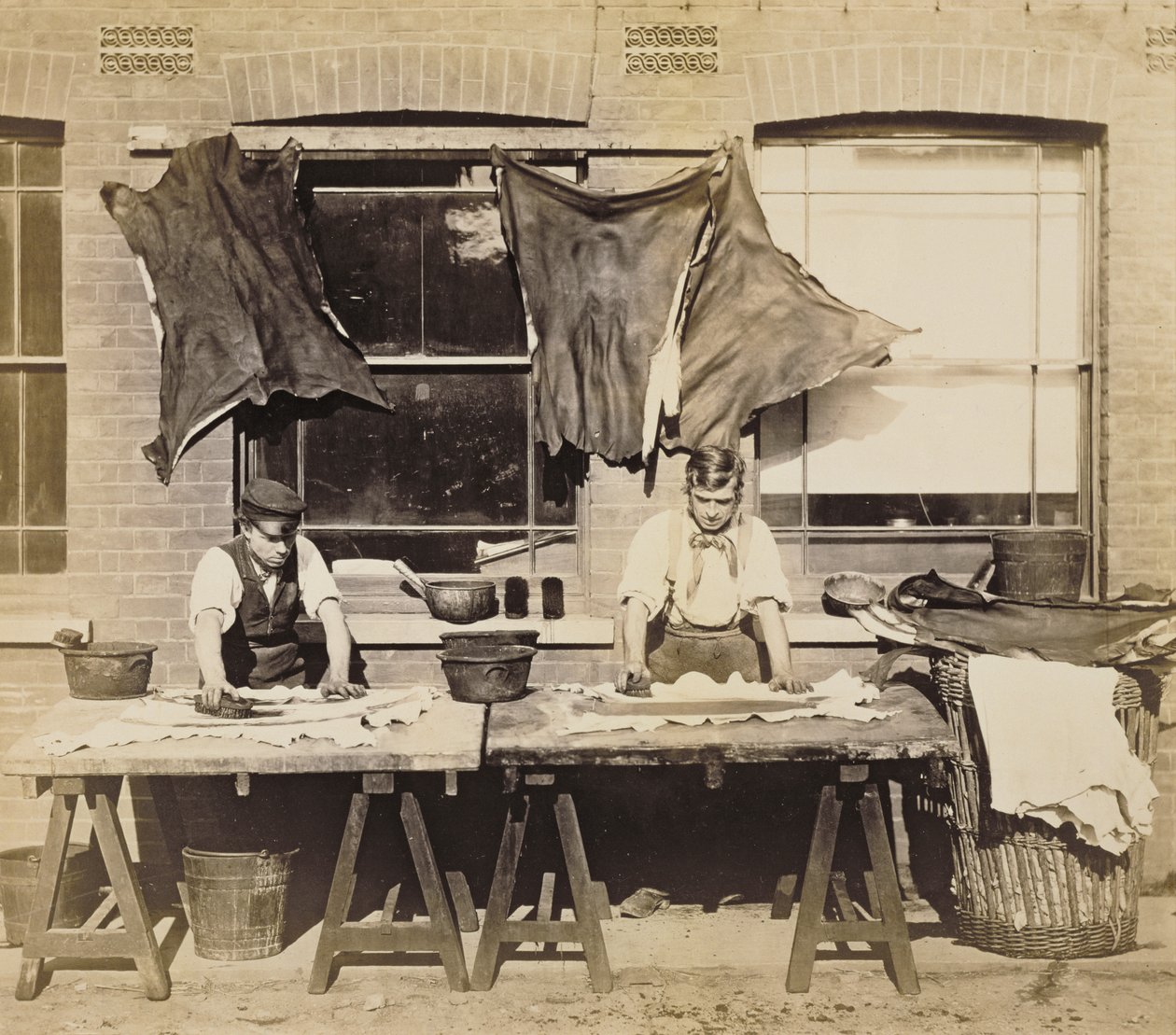 Leather Dyeing for Making Gloves, Bevington and Sons, 1861-62 by English Photographer
