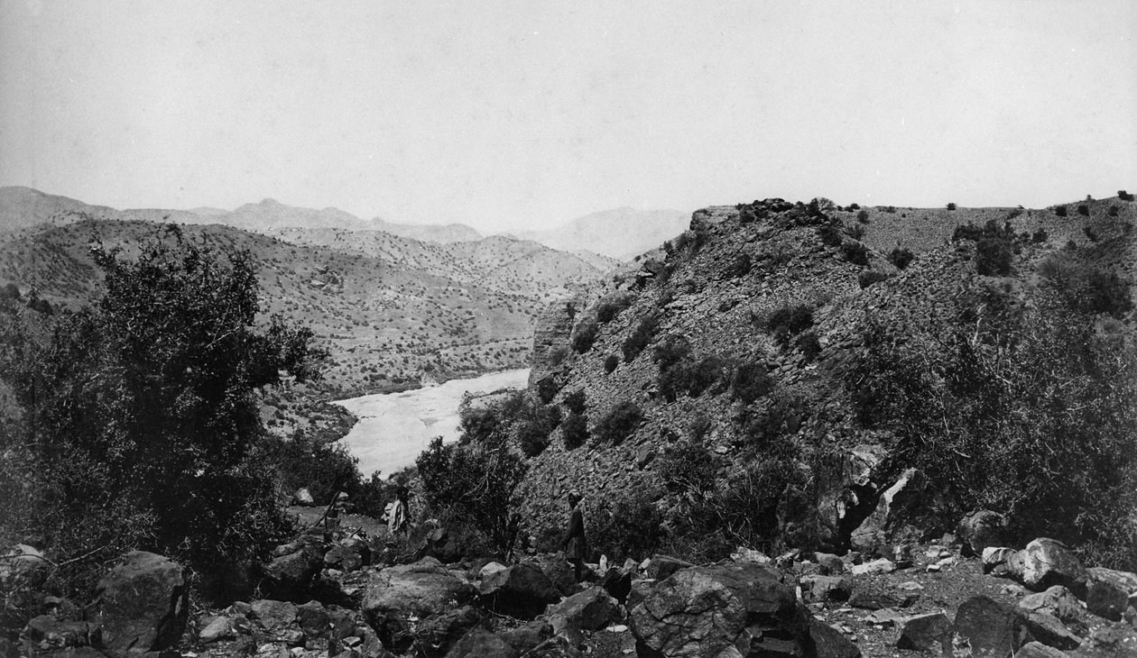 Local Men Standing on a Rocky Hillside by English Photographer