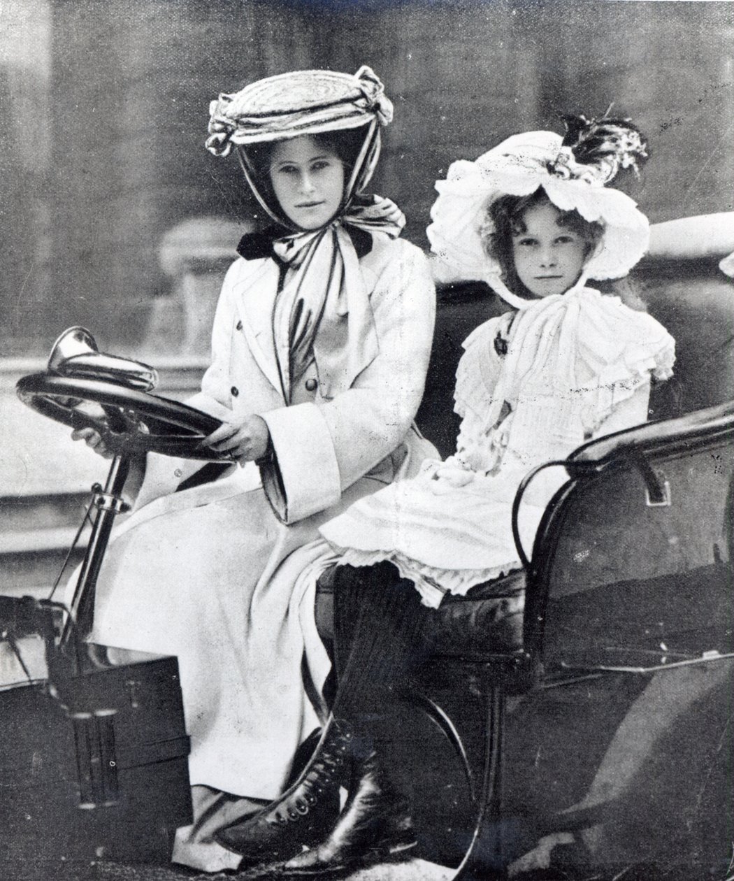 Millicent, Duchess of Sutherland and her daughter at the first meeting of the Ladies Automobile Club by English Photographer