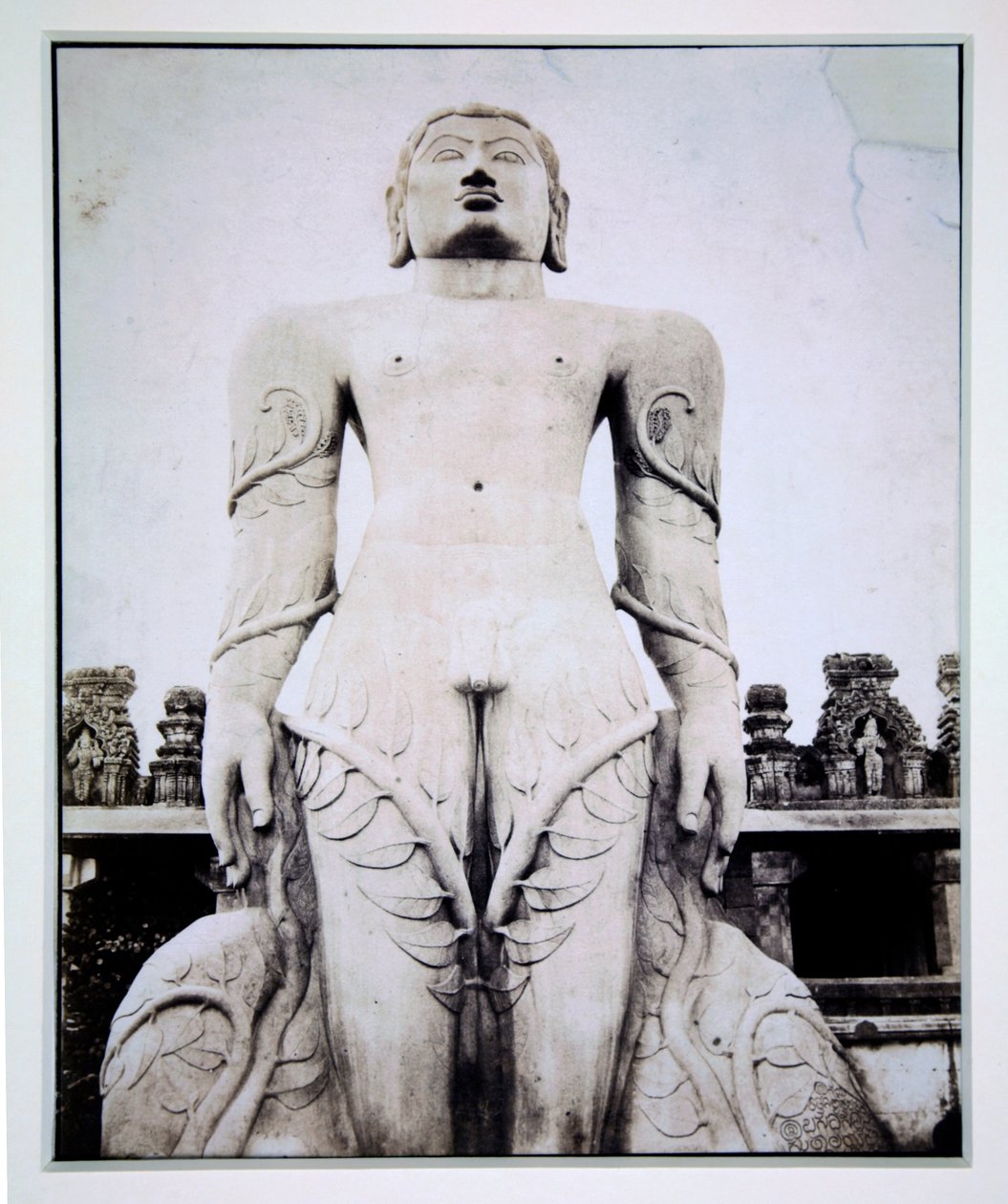 Monolithic statue of Gommateshvara, Stravana Belgola, c.1855 by English Photographer