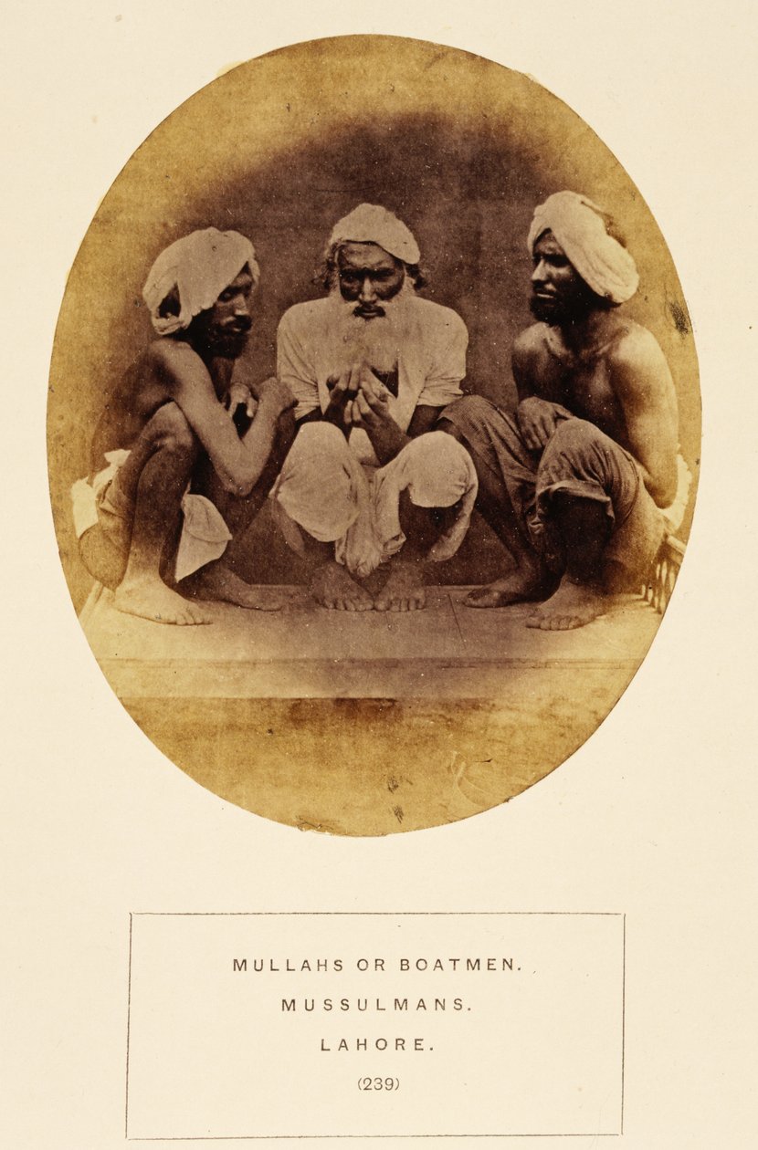 Mullahs or Boatmen, Mussulmans, Lahore, from The People of India, by J. Forbes Watson, published 1868 by English Photographer