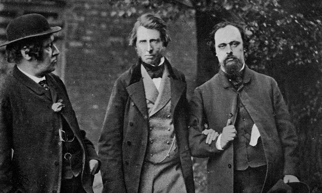 Portrait of William Bell Scott, John Ruskin and Dante Gabriel Rossetti, 1864 by English Photographer
