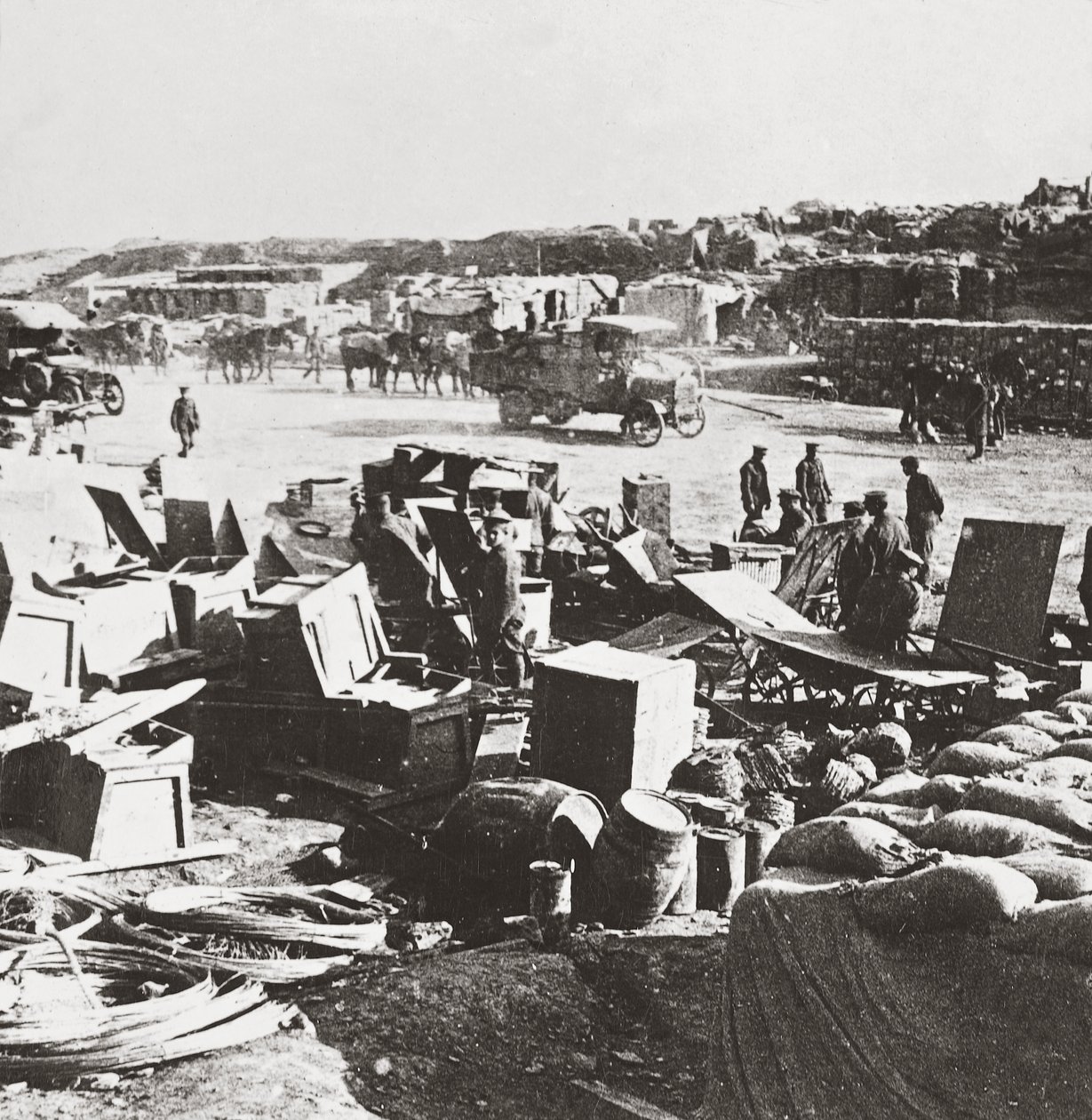 Sinews of War at Suvla Bay Transported Thousands of Miles by Our Merchant Marine by English Photographer
