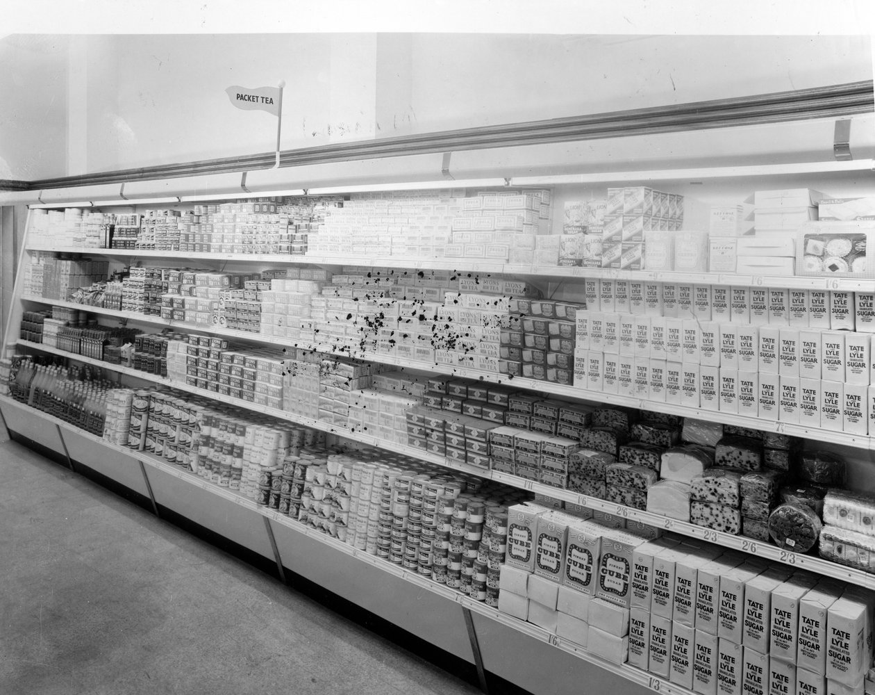 Tea and Sugar Aisle, Woolworths Store by English Photographer
