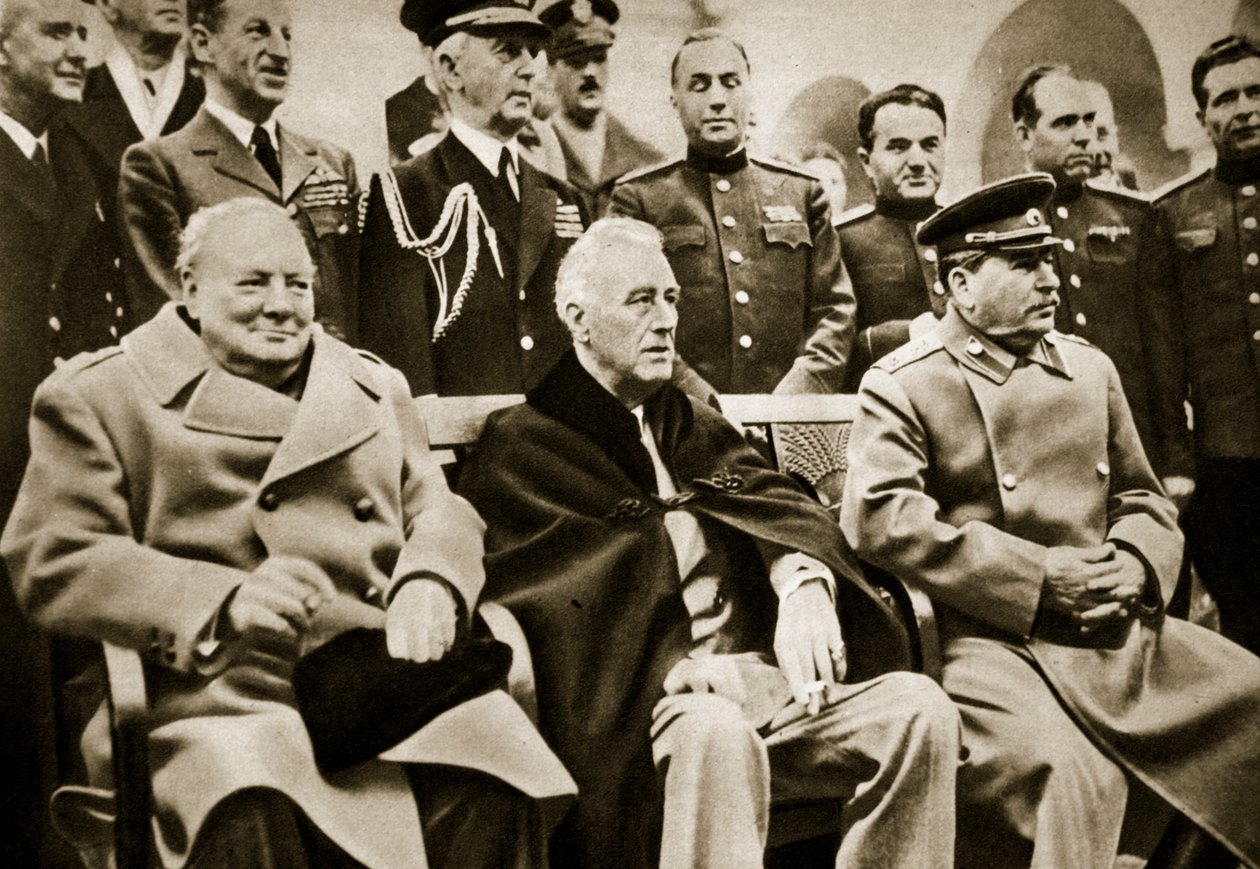 The Big Three at the Yalta Conference: Prime Minister Churchill, President Roosevelt, and Generalissimus Stalin, February 1945 by English Photographer