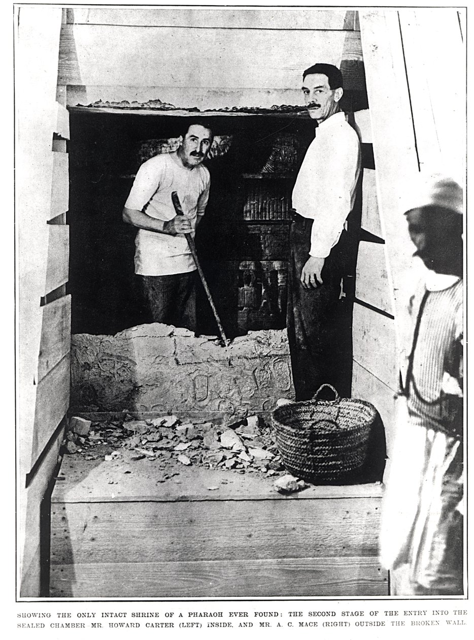 The Second Stage of the Entry into the Sealed Chamber Showing the Only Intact Shrine of a Pharaoh Ever Found, from The Illustrated London News, 10th March 1923 by English Photographer
