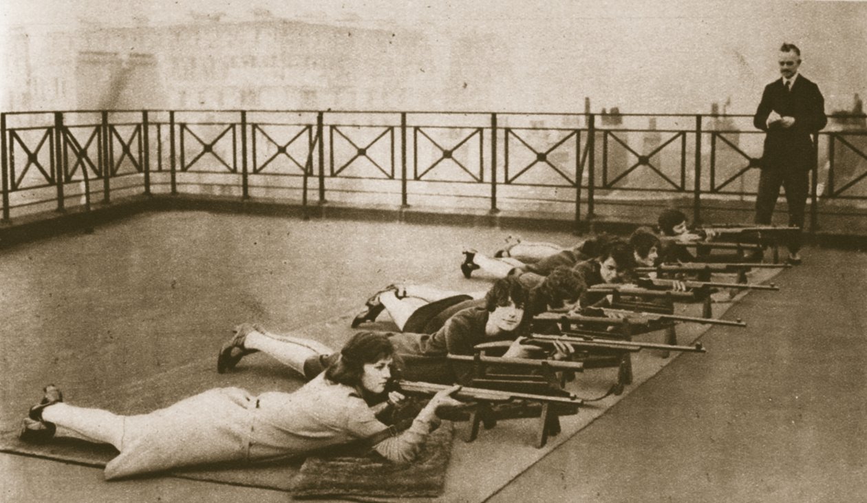 The rifle club for women office employees on the roof of Strand House, from Wonderful London, published 1926-27 by English Photographer