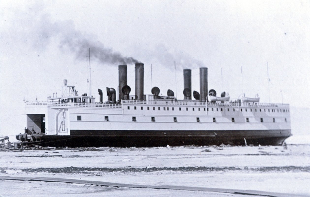 Yard No. 647, Baikal. Ice-Breaking Train Ferry Steamer Baikal in the Ice by English Photographer