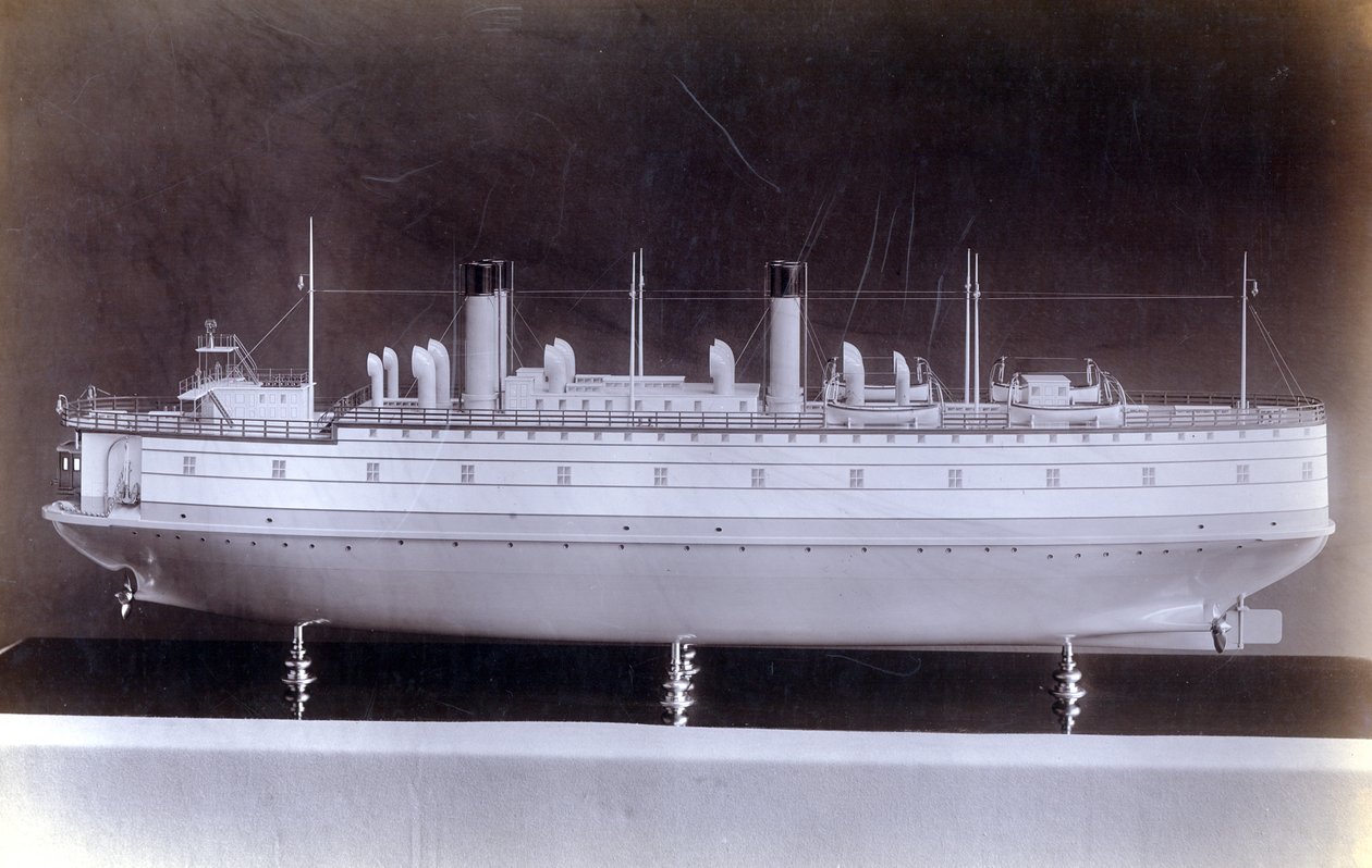Yard No. 647, Baikal. Port Side of a Model of the Ice-Breaking Train Ferry Steamer Baikal by English Photographer