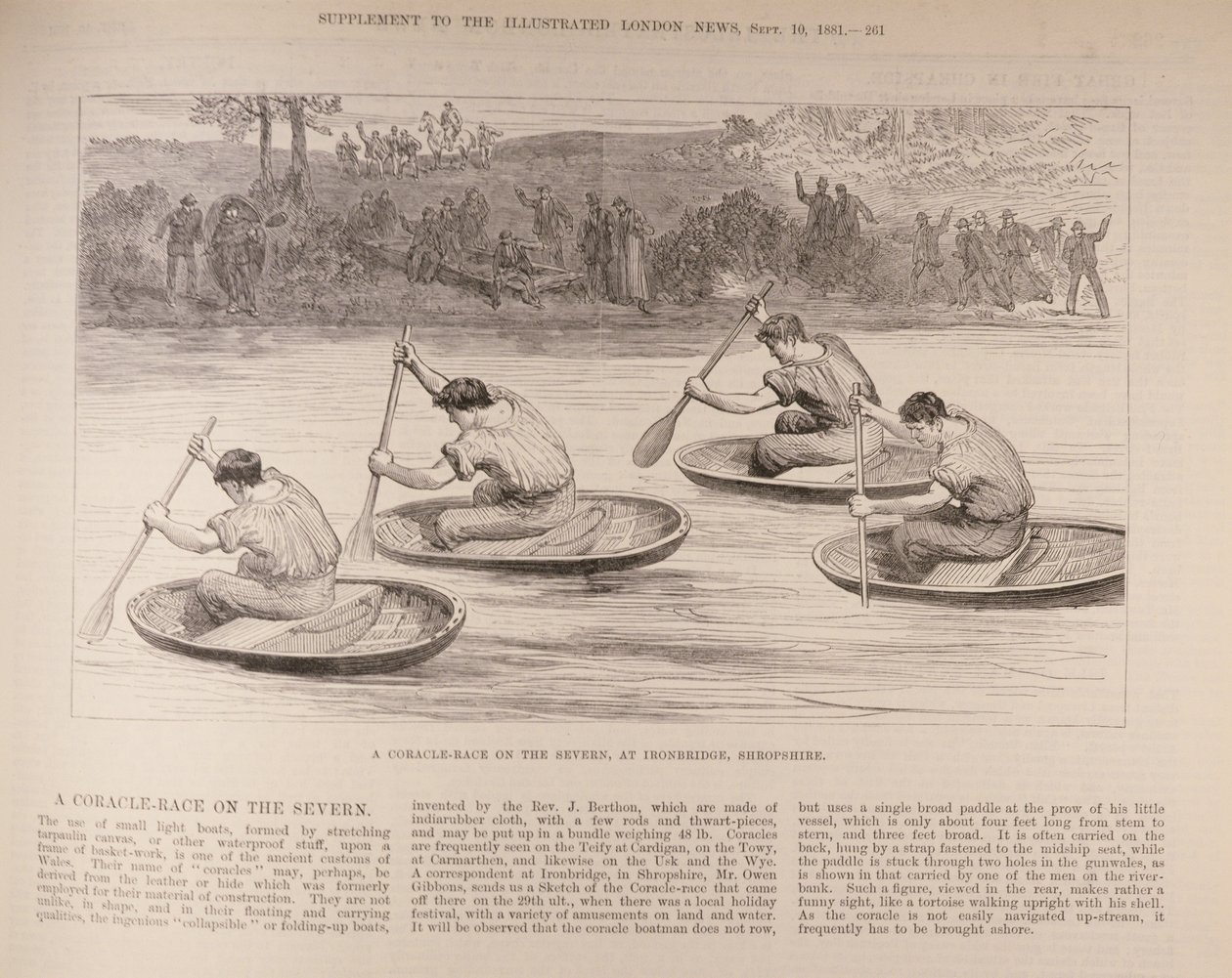 A Coracle Race on the Severn at Ironbridge, Shropshire, from 