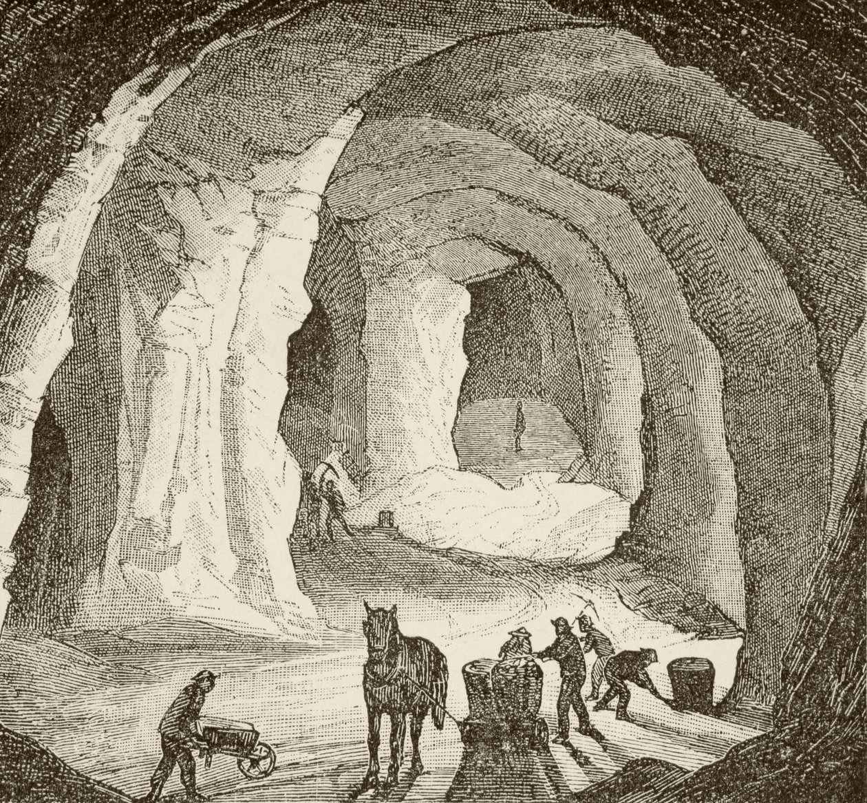 A European salt mine in the nineteenth century by English School