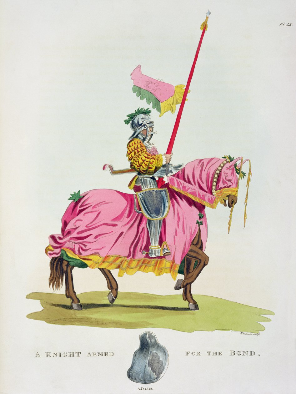 A Knight Armed for the Bond, 1512, engraved by W. Maddocks, from 