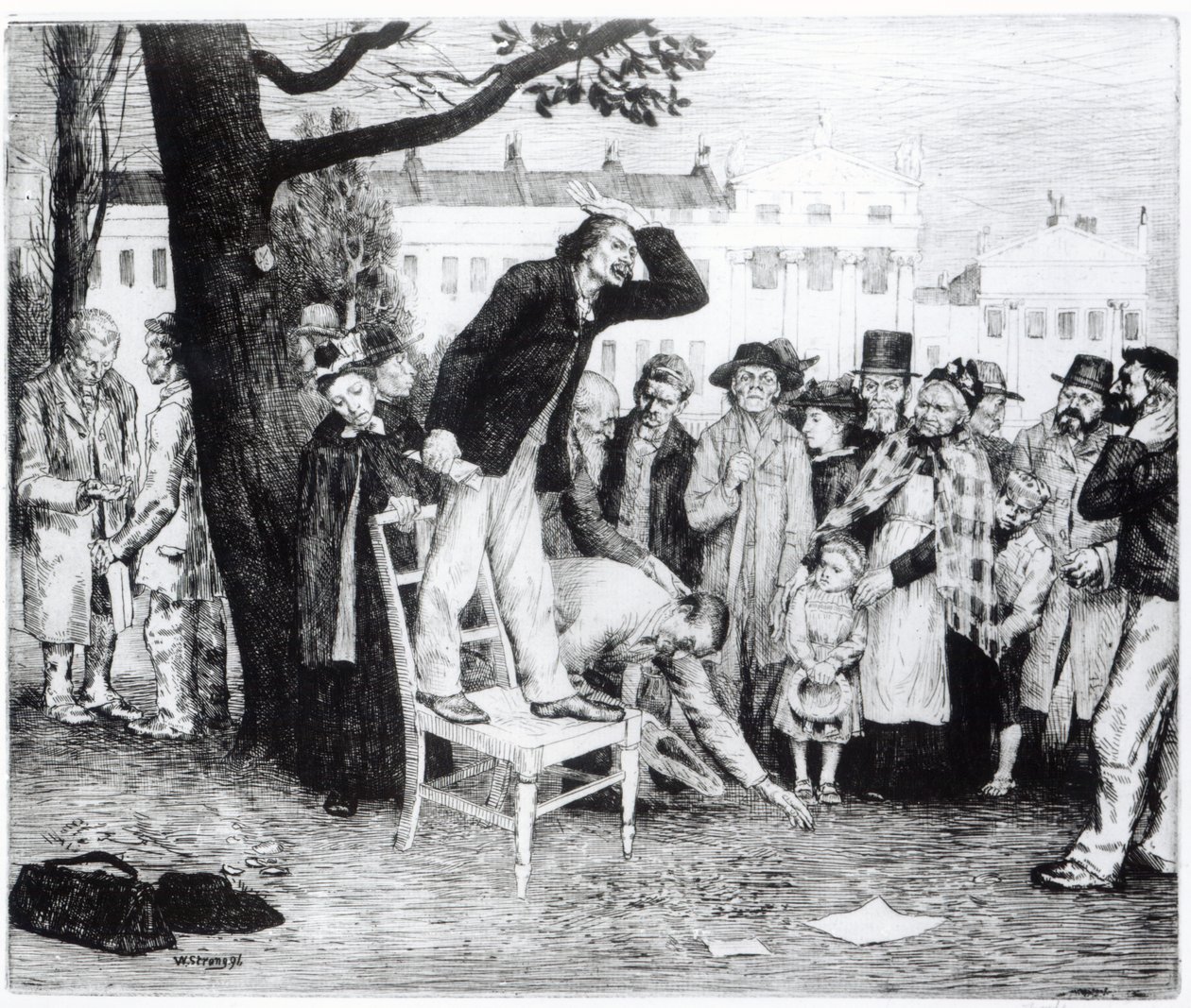 A Socialist Speaker, engraved by W. Strong, 1891 by English School
