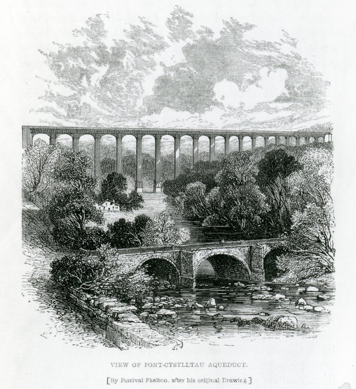 A View of the Pont-Cysylltau Aqueduct, 1861 by English School