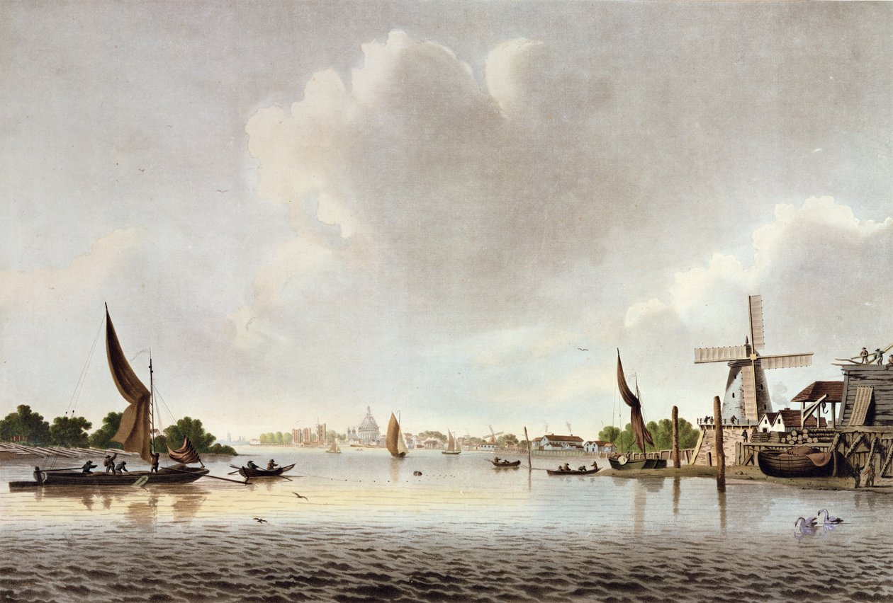 A View of the Thames near Vauxhall by English School