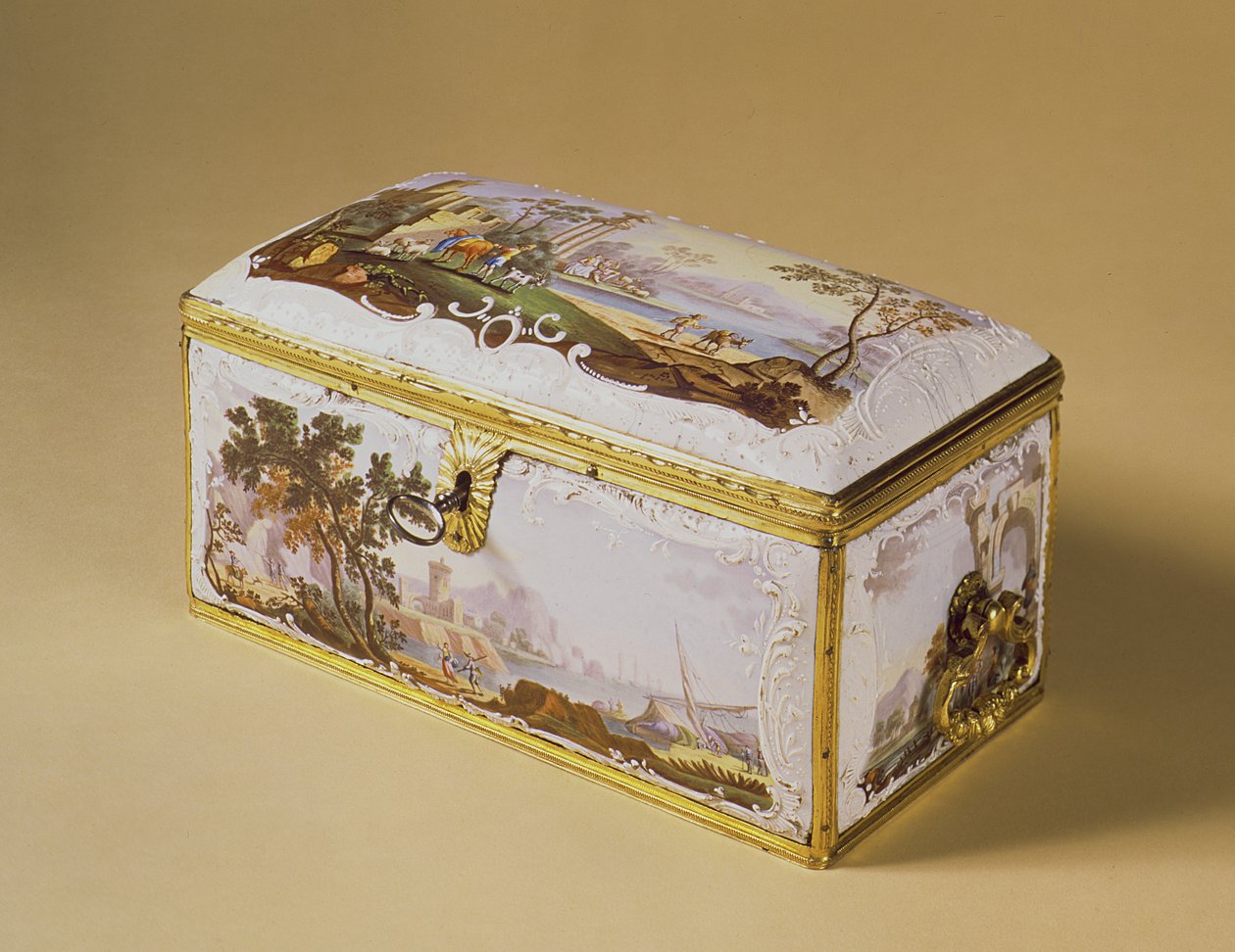 Bilston tea-caddy, 1770 by English School