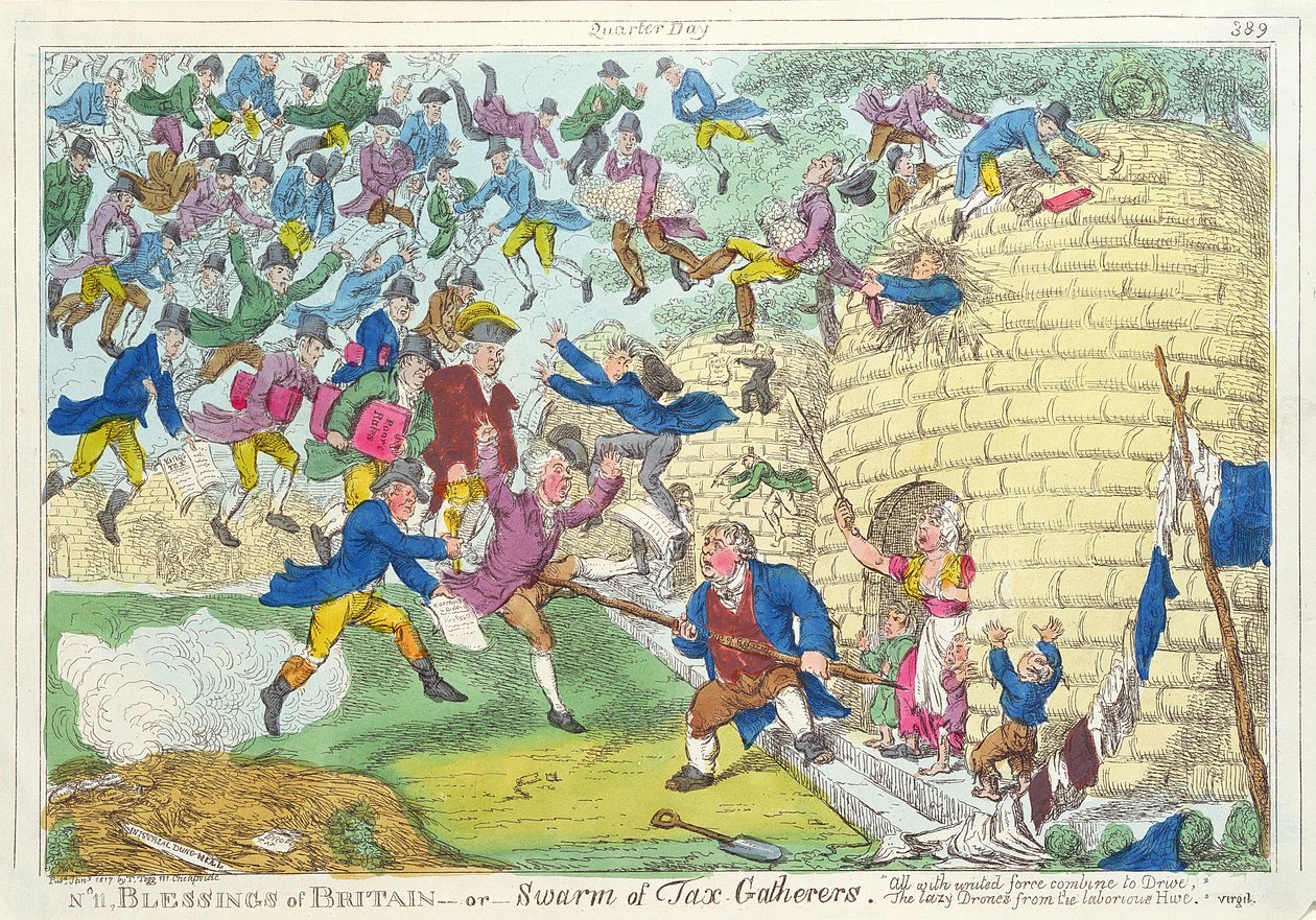 Blessings of Britain - or Swarm of Tax Gatherers, 1817 by English School