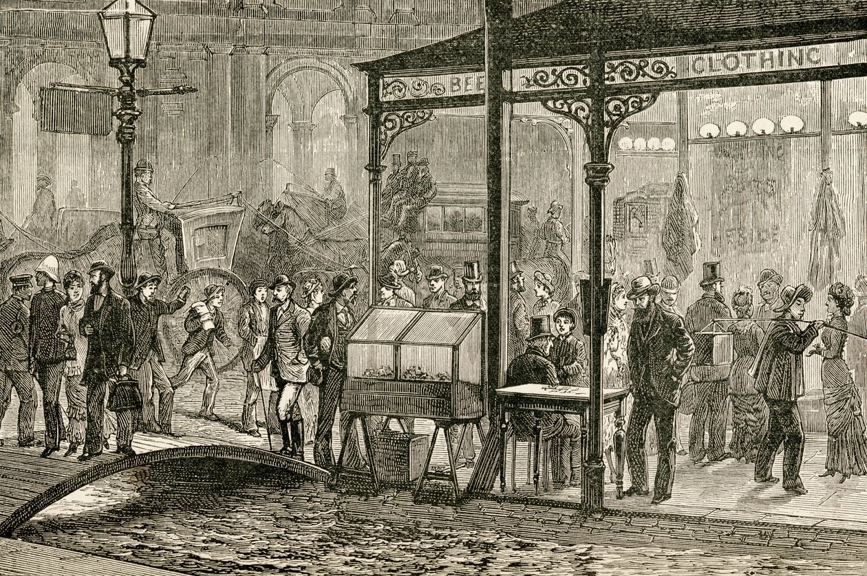 Bourke Street, Melbourne, Australia on a Saturday Night in the 19th Century, from 