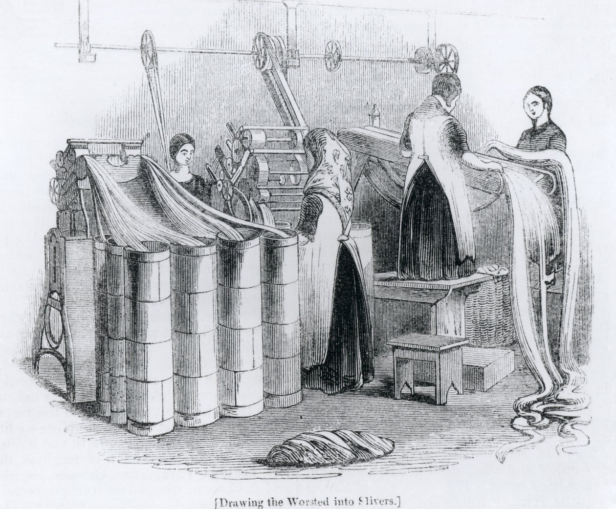 Drawing the Worsted into Slivers by English School