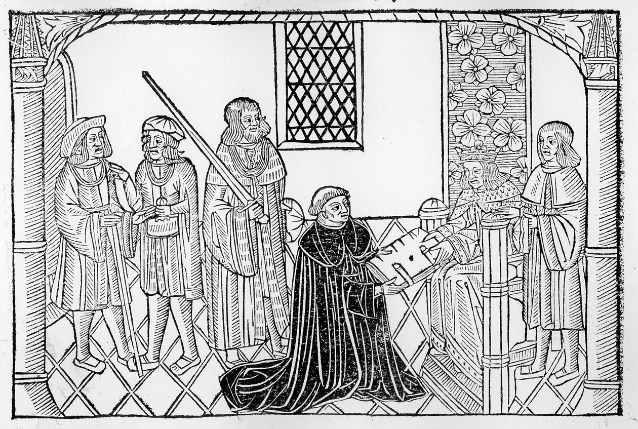 Earl Rivers Presents His Book to Edward IV by English School