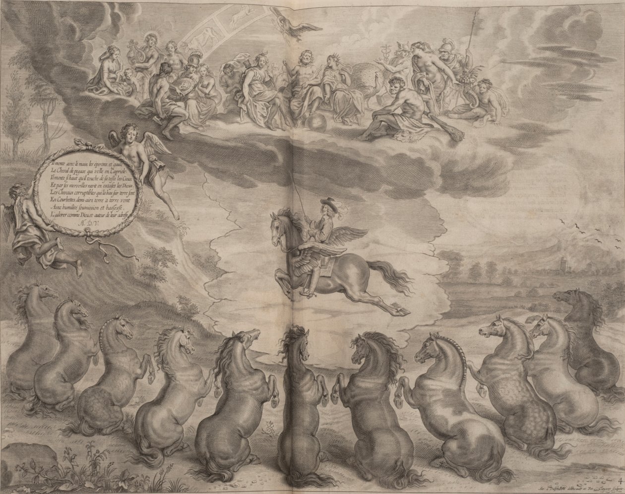 Illustration from A General System of Horsemanship, by William Cavendish, 1658 by English School