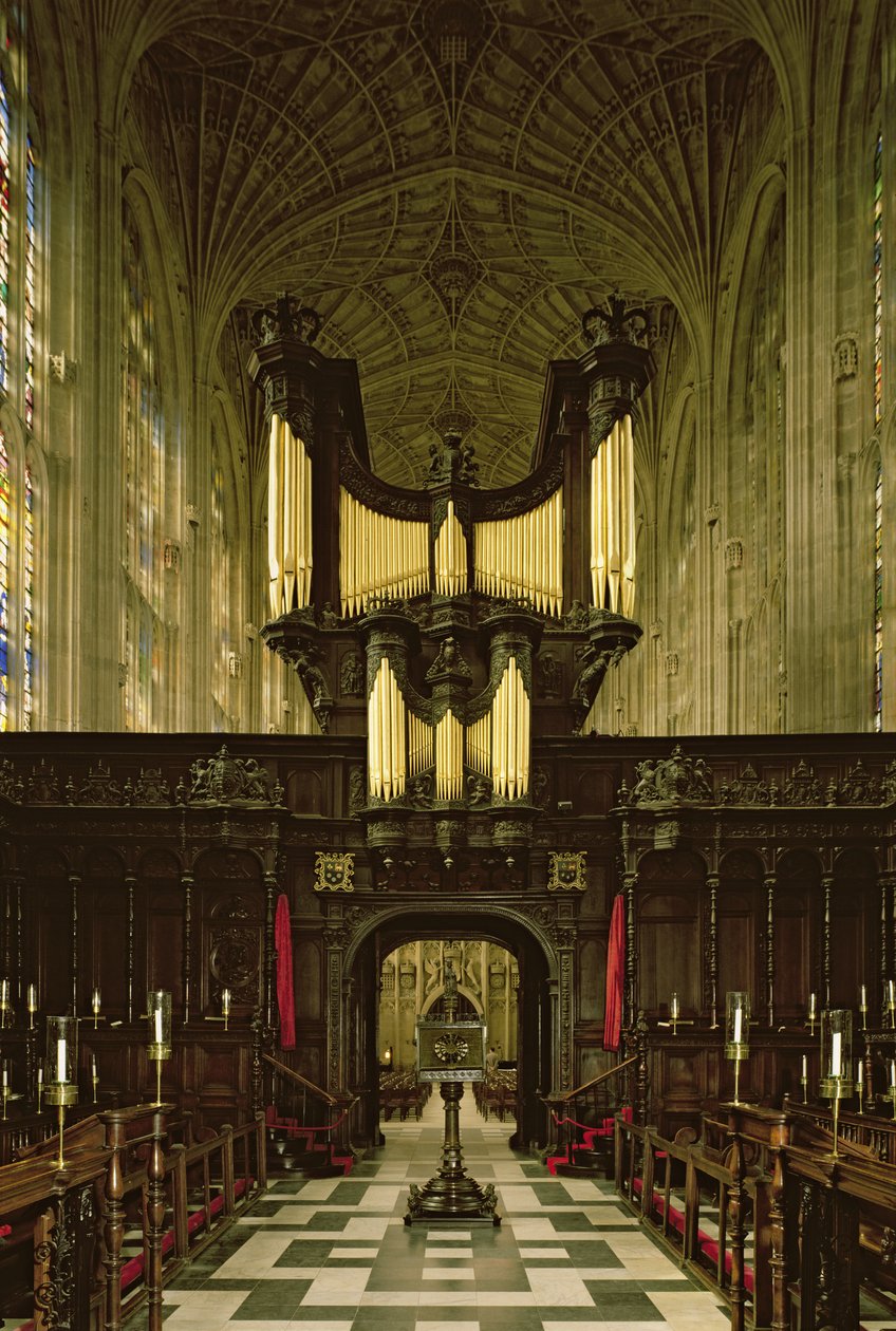 Interior view of chapel showing organ by English School