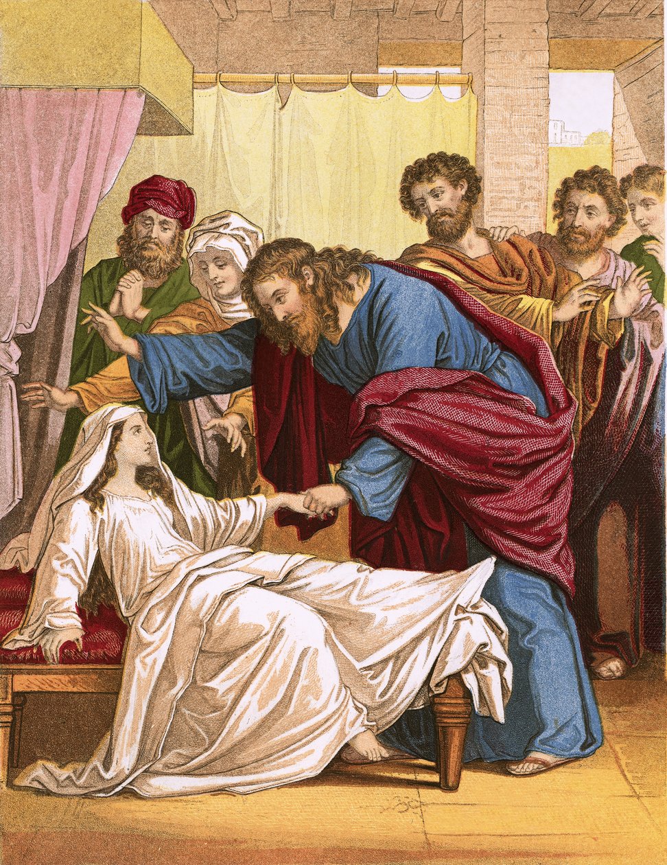 Jesus raising the ruler's daughter by English School