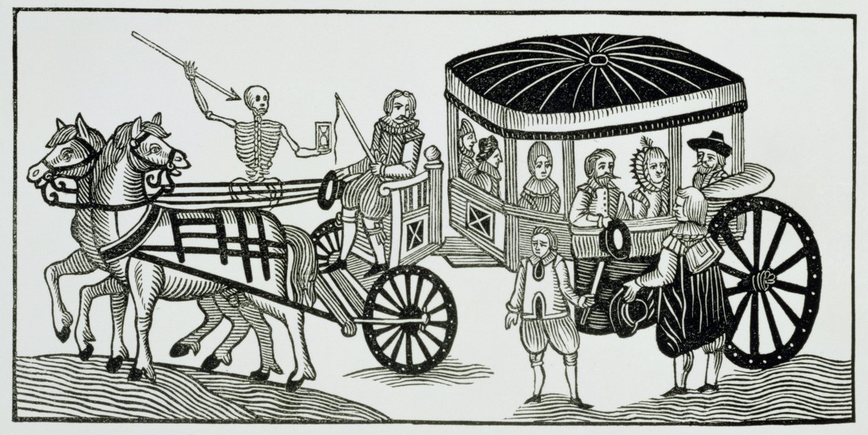 Londoners fleeing to the country to avoid the Plague, 1630 by English School