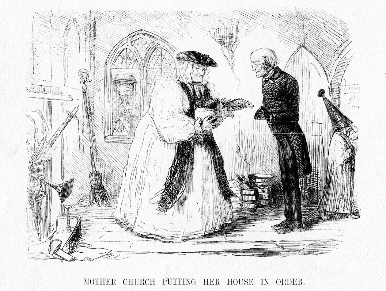 Mother Church Putting Her House in Order, Cartoon from 
