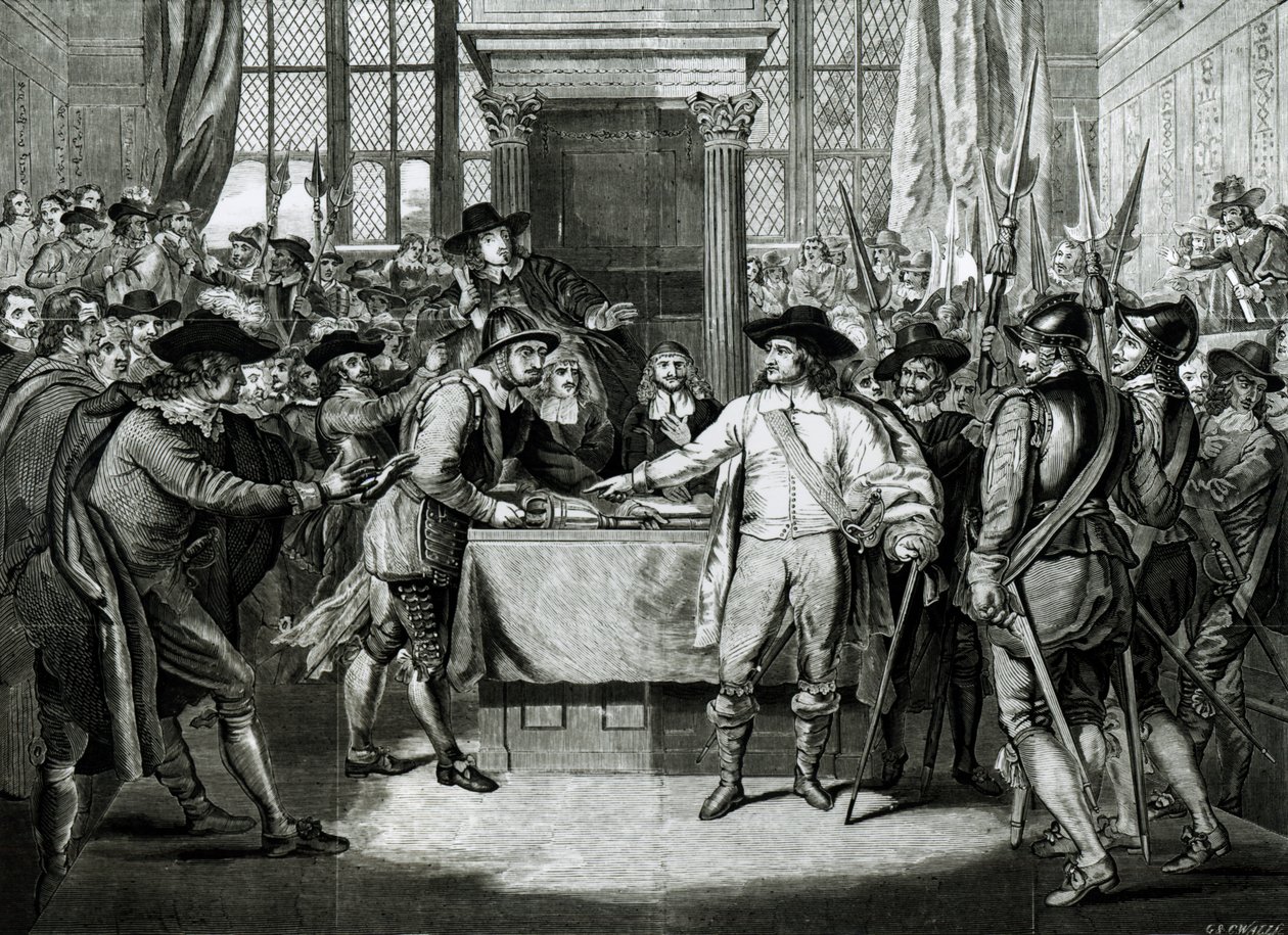 Oliver Cromwell Dissolving the Long Parliament in 1653 by English School