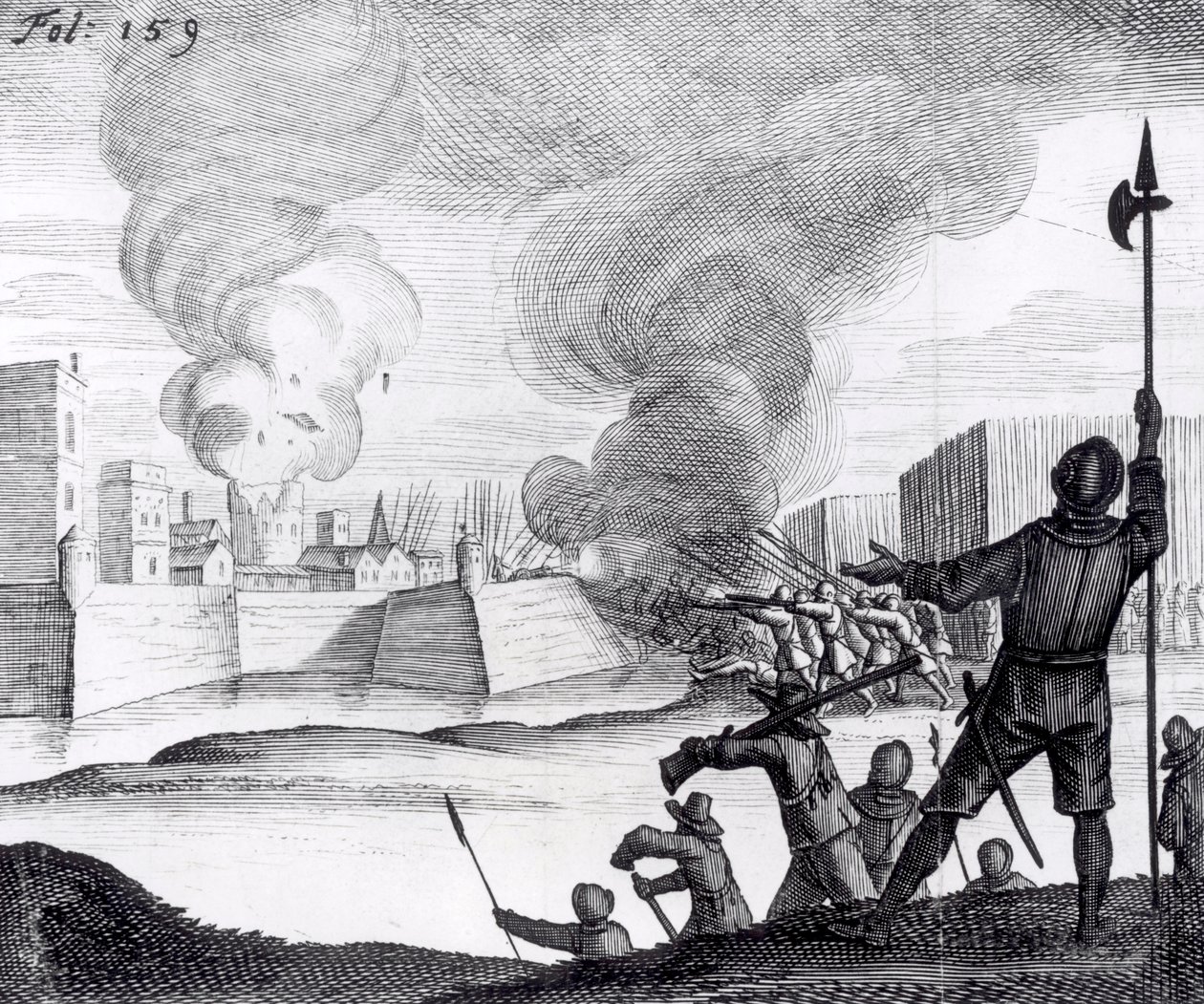 Oliver Cromwell Besieges the Drogheda in 1649-50 by English School