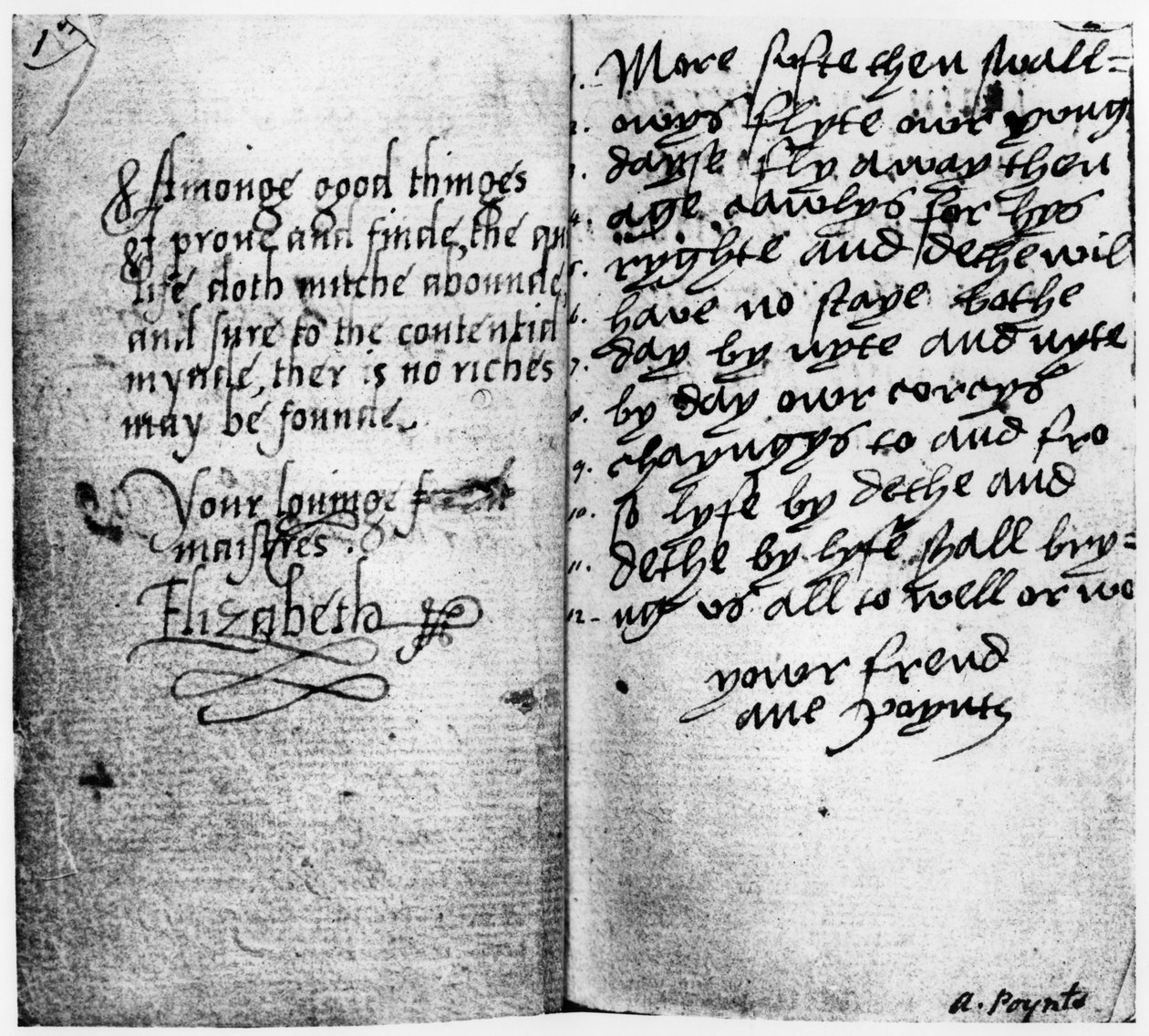 Page of Manuscript Showing the Signature of Queen Elizabeth I by English School