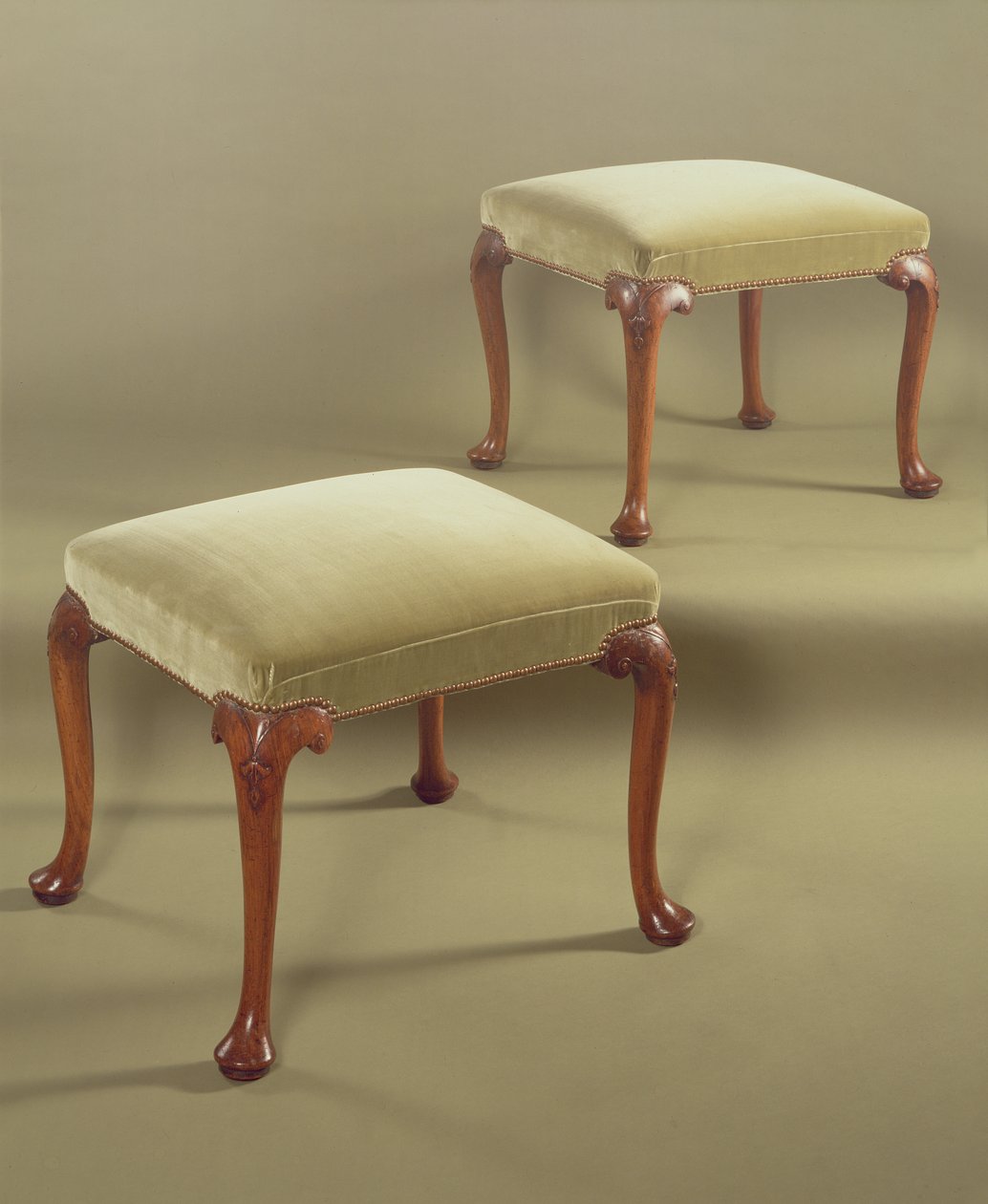 Pair of stools, upholstered, c.1710 by English School