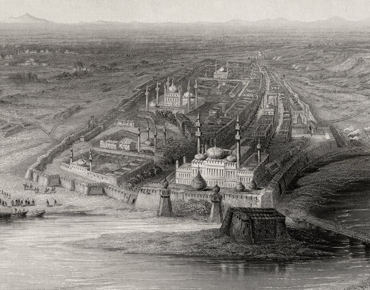 Panoramic View of New and Old Delhi, India by English School