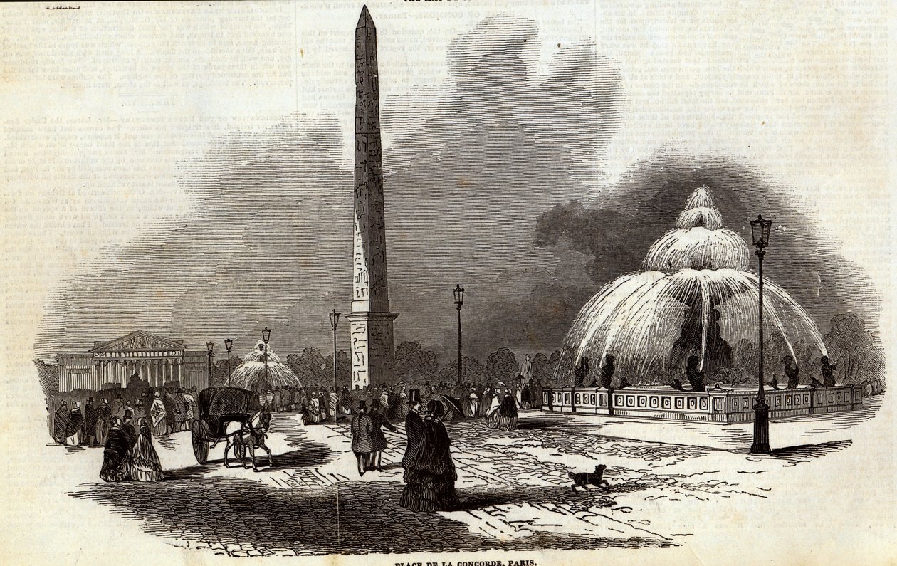Place de la Concorde, Paris, from The Illustrated London News by English School