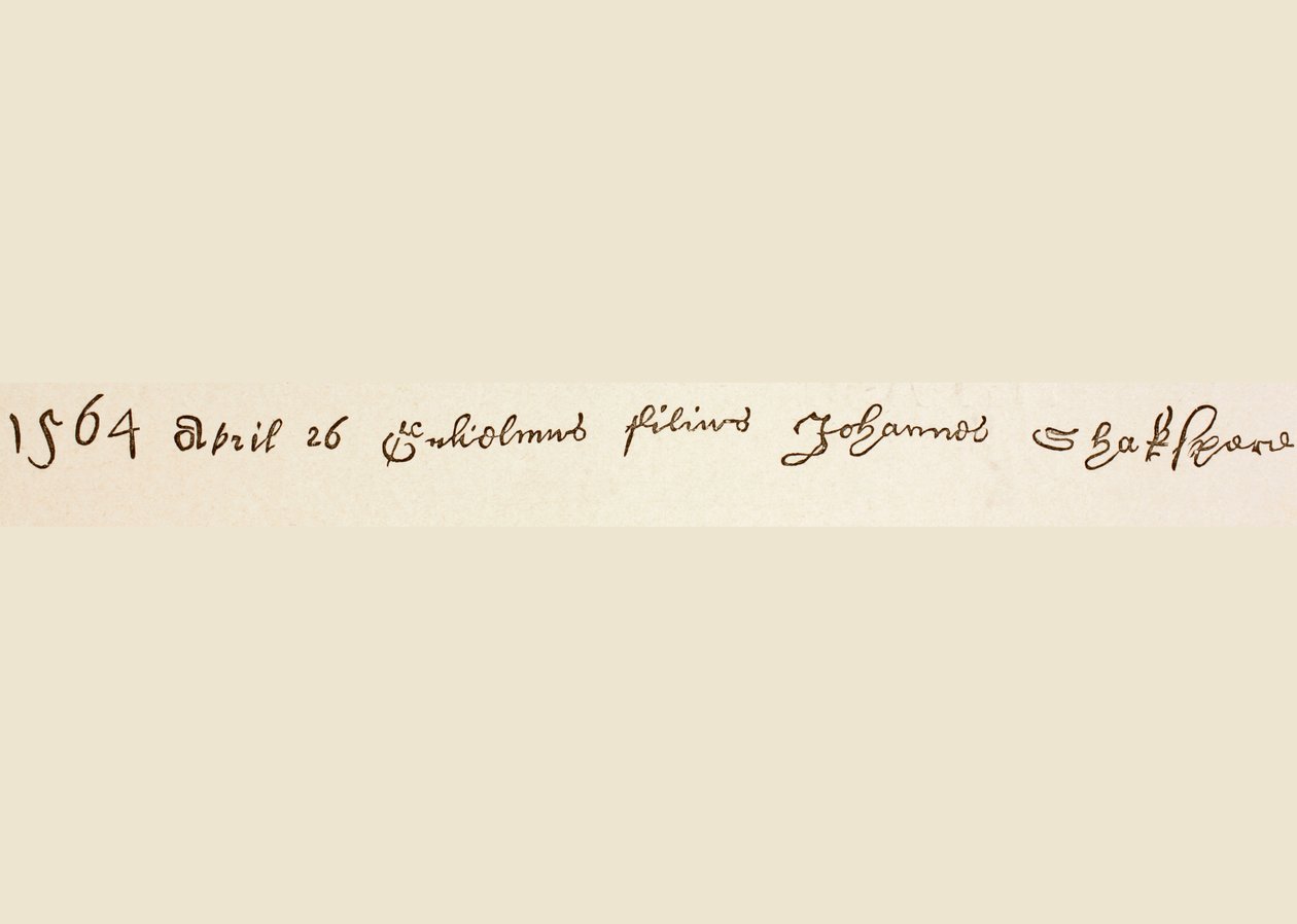 Register Entry for the Baptism of William Shakespeare, 1886 by English School