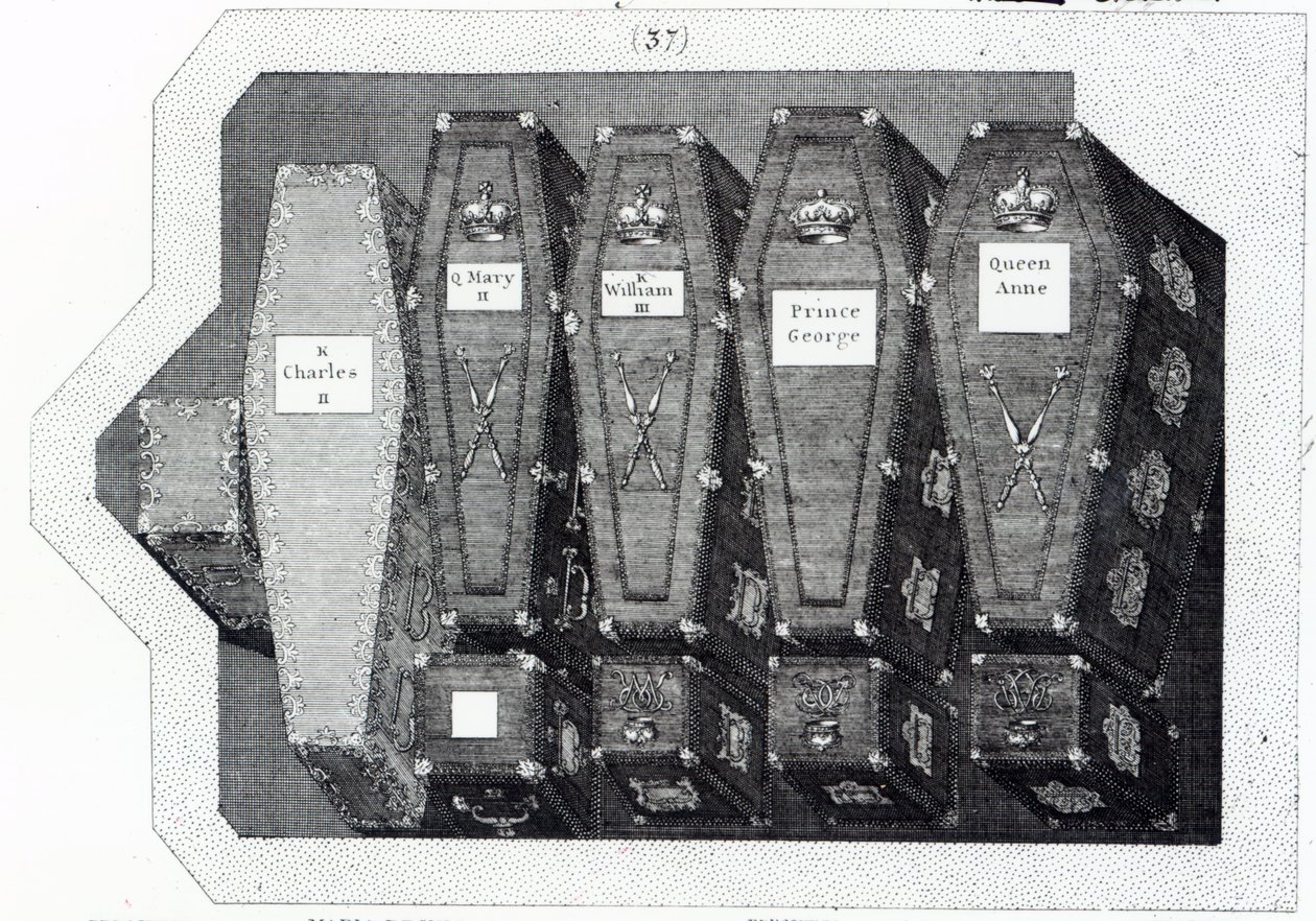 Royal Coffins at Westminster Abbey by English School